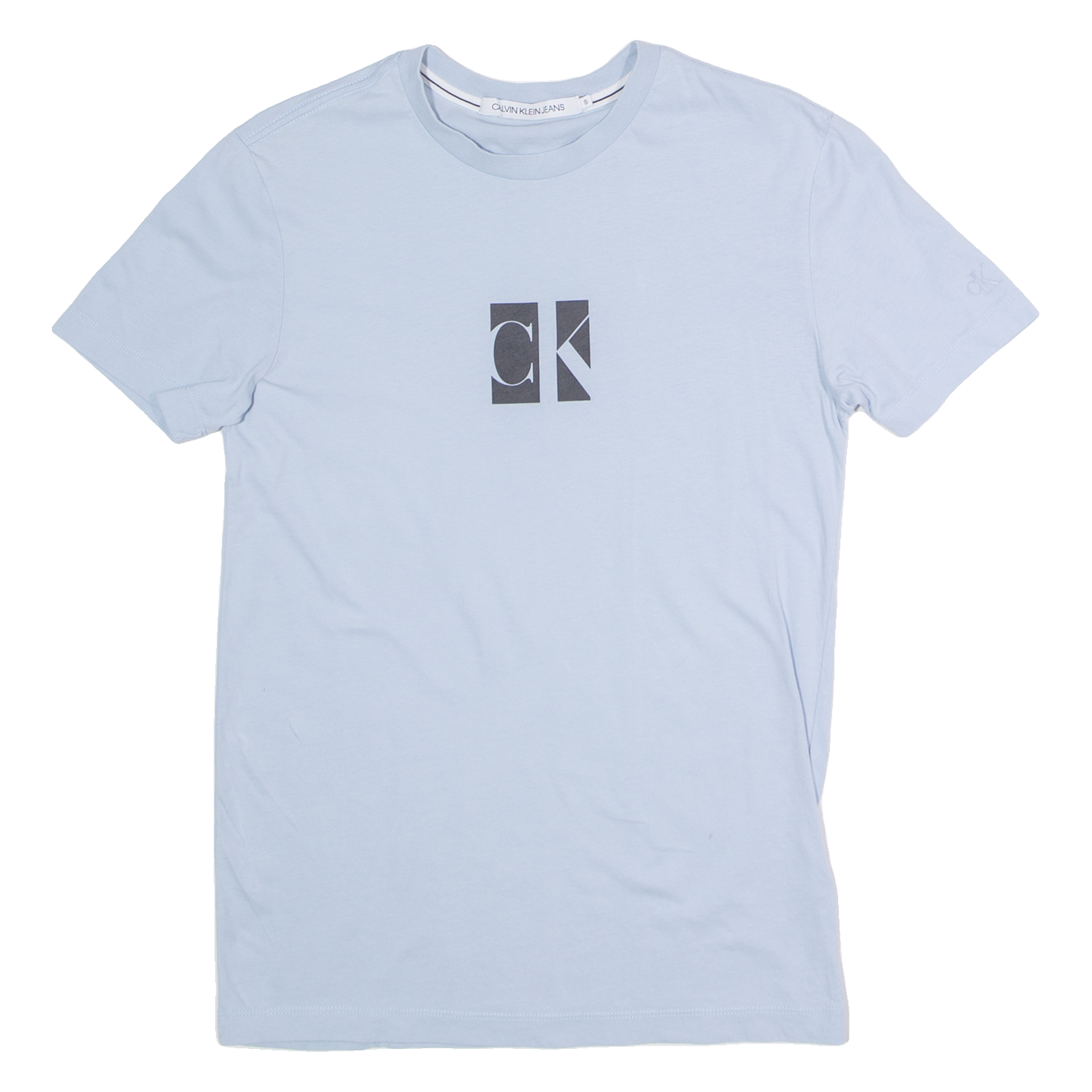 CALVIN KLEIN JEANS Mens T-Shirt Blue Crew Neck S Refurbished - N/A refurbished available on Cerqular