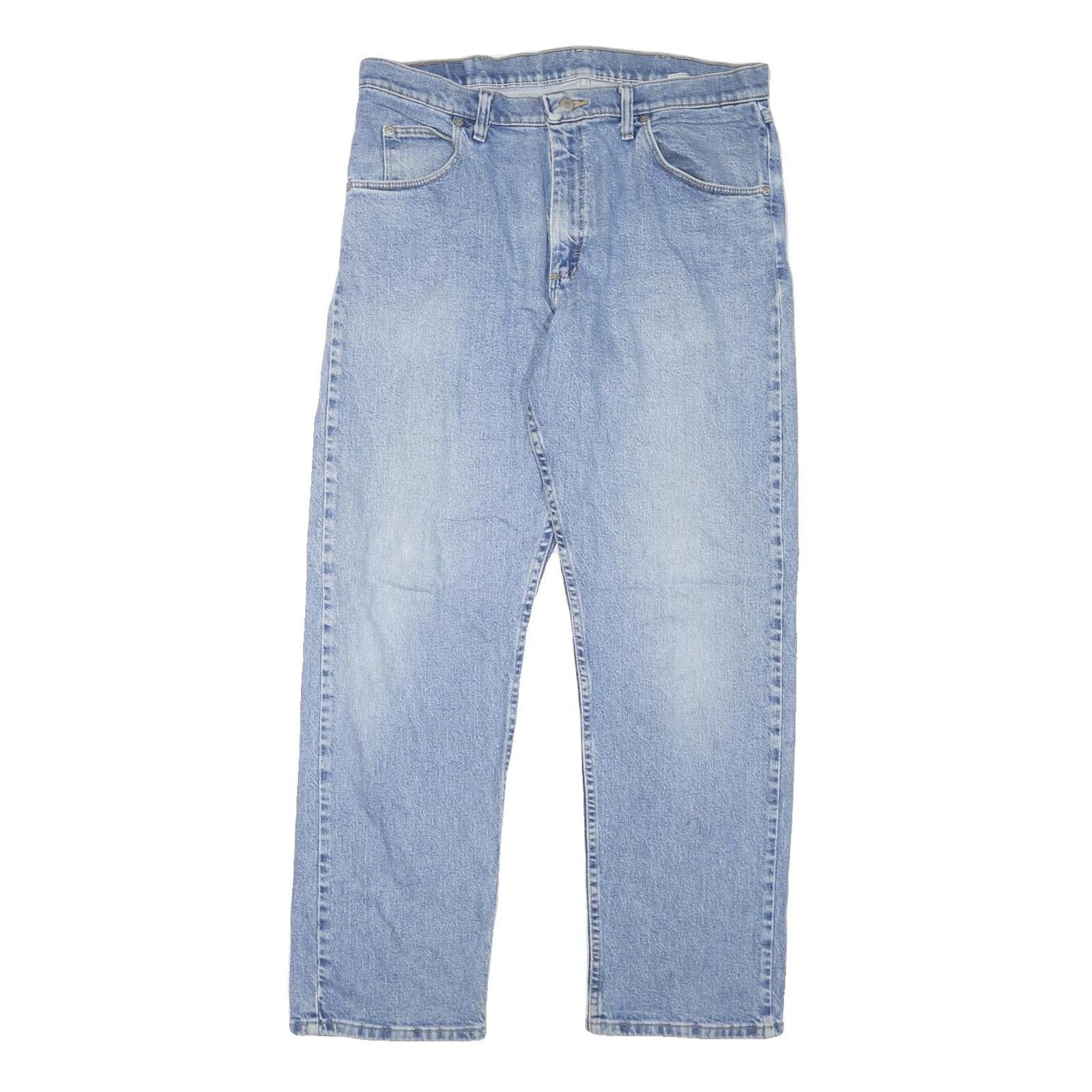 WRANGLER Mens Jeans Blue Regular Straight Denim Medium W34 L30 Classic Style Refurbished - N/A refurbished available on Cerqular