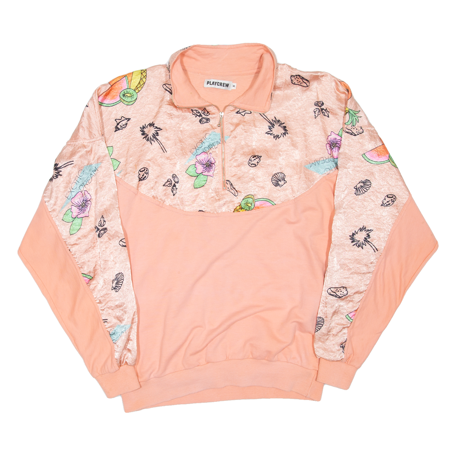 PLAYCREW Exotic Dream Womens Sweatshirt Pink 1/4 Zip M Refurbished - N/A refurbished available on Cerqular