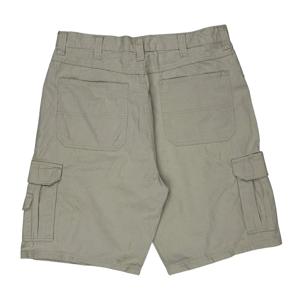 Wrangler Cargo Shorts - 34W 10L Beige Cotton Refurbished - Thrifted (note: this is a term often used to describe second- refurbished available on Cerqular