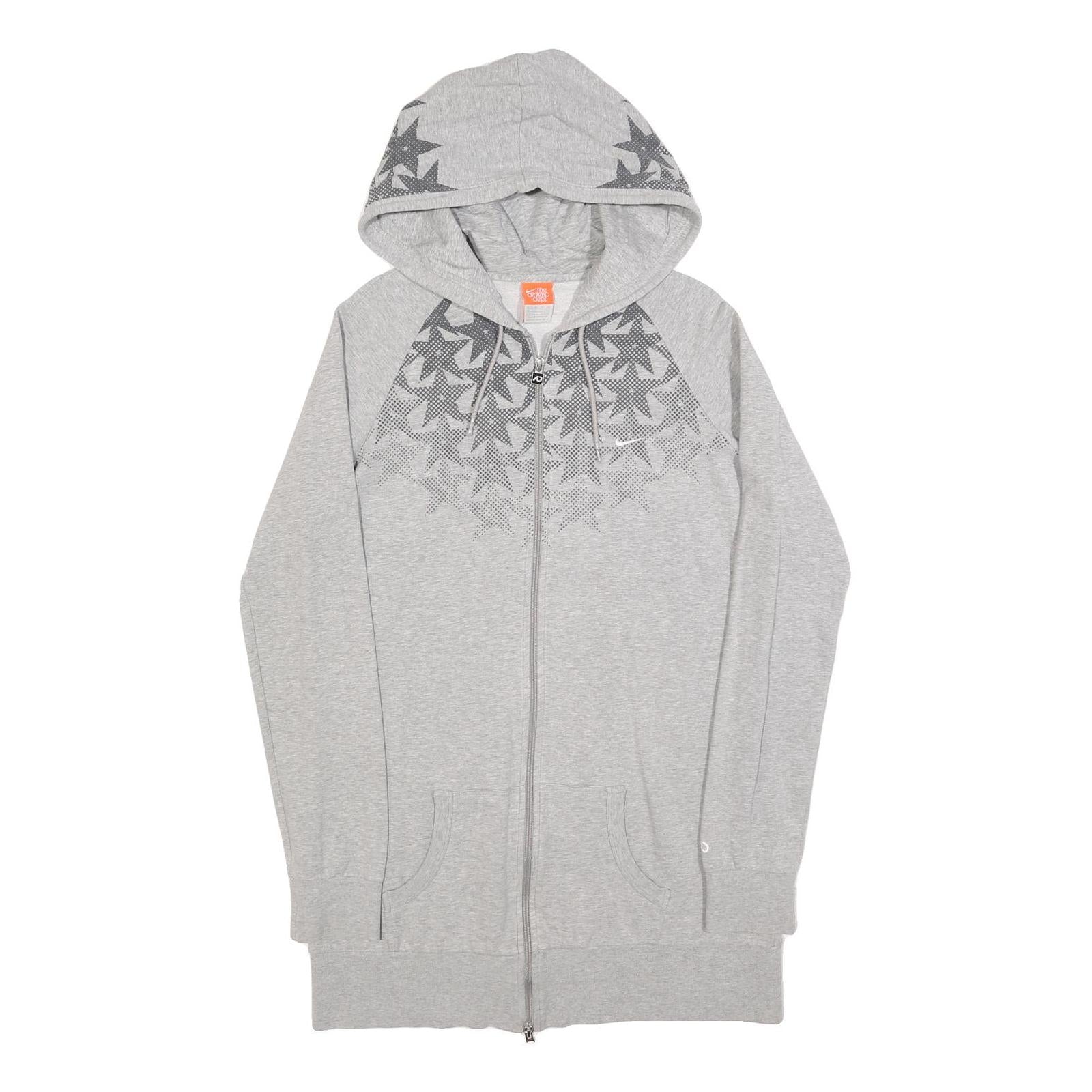 NIKE Womens Grey Cotton Blend Hoodie Dress XL Star Print Zip Casual Comfortable Refurbished - N/A refurbished available on Cerqular