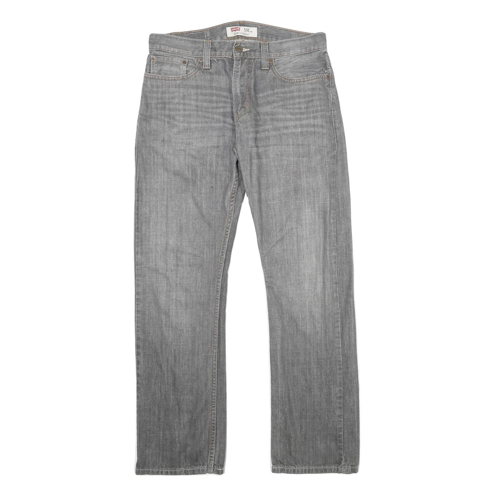 LEVI'S 514 Slim Mens Jeans Grey Slim Straight Denim Medium W32 L32 Classic Refurbished - N/A refurbished available on Cerqular