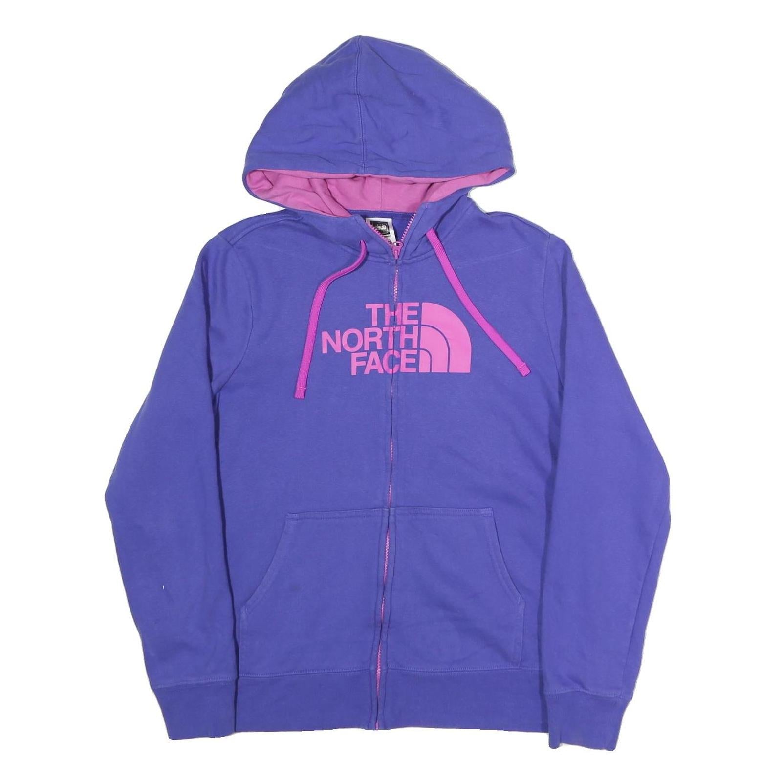 THE NORTH FACE Womens Purple & Pink Zip Up Hoodie L Cotton Blend Casual Outdoor Refurbished - N/A refurbished available on Cerqular