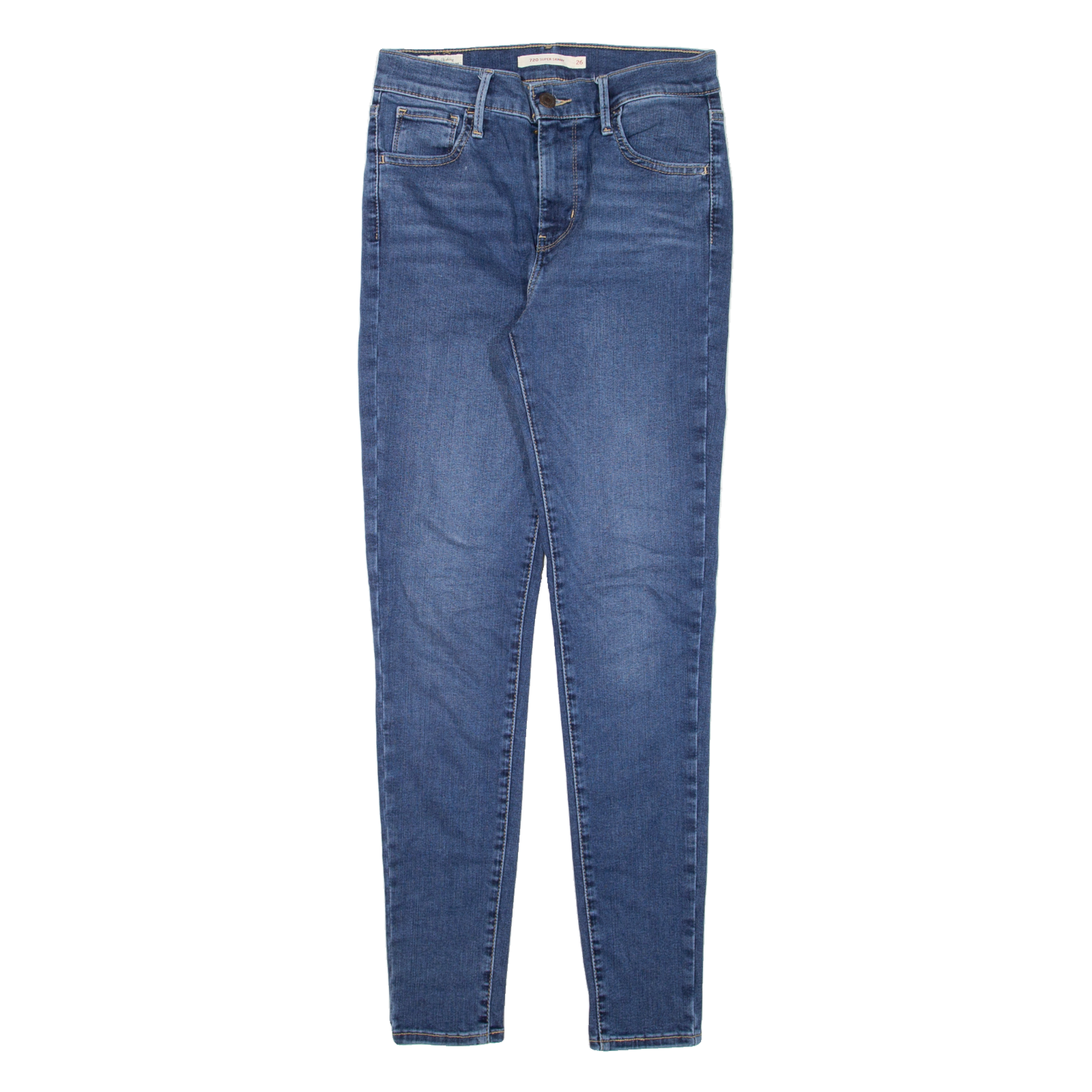LEVI'S 720 BIG E Womens Jeans Blue Slim Skinny W26 L28 Refurbished - N/A refurbished available on Cerqular