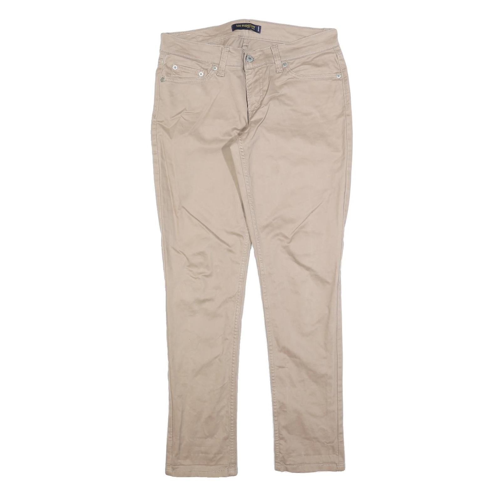LEVI'S Womens Slim Beige Cotton Blend Zip Closure Trousers W30 L32 Skinny Fit Refurbished - N/A refurbished available on Cerqular