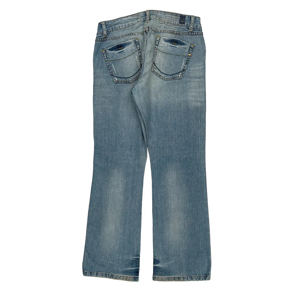 Ecko Unltd Boot Cut Jeans - 30W UK 8 Light Wash Denim Refurbished - Thrifted (note: this is a term often used to describe second- refurbished available on Cerqular