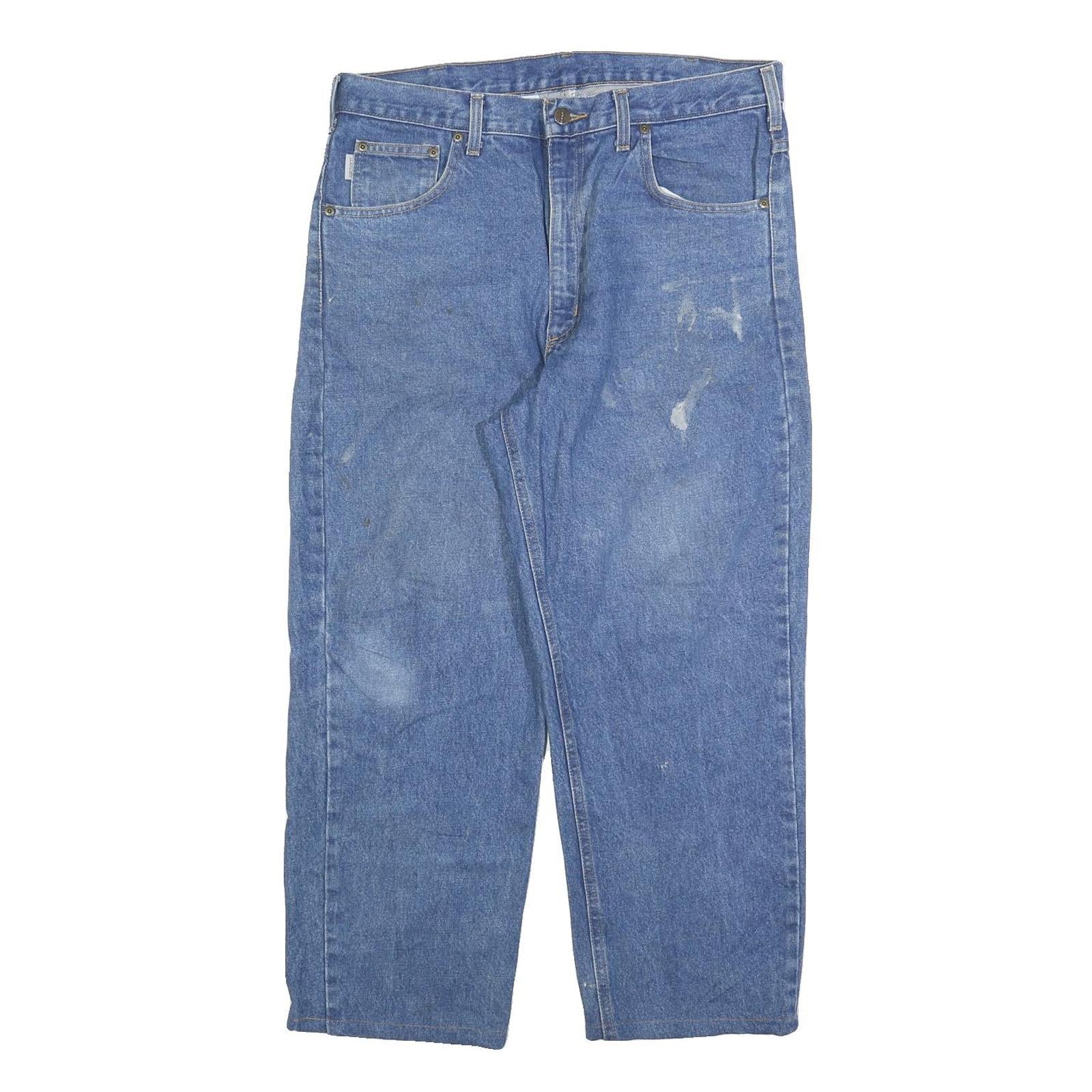 CARHARTT Mens Relaxed Blue Denim Jeans W36 L27 Classic Cotton Blend Zip Refurbished - N/A refurbished available on Cerqular