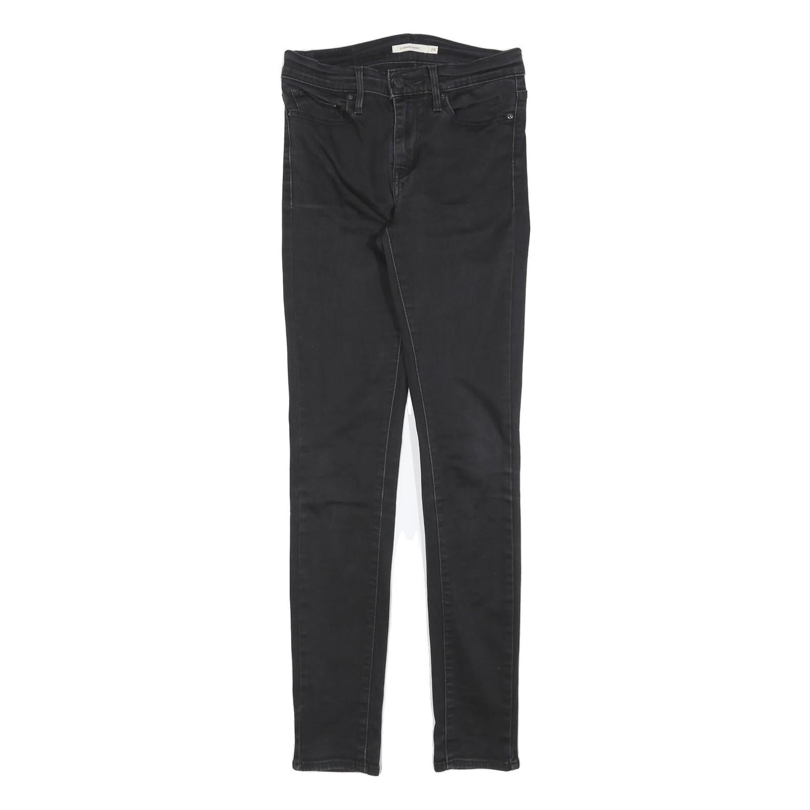 LEVI'S Womens Black Slim Skinny Denim Jeans Cotton Blend W26 L32 Zip Refurbished - N/A refurbished available on Cerqular
