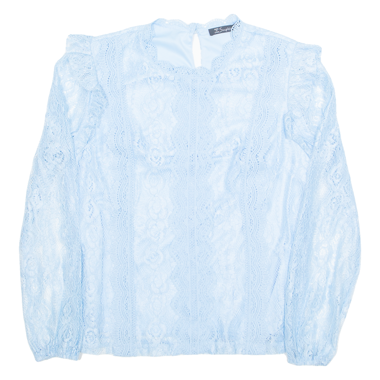 SIMPLEE Womens Blouse Blue Long Sleeve S Refurbished - N/A refurbished available on Cerqular