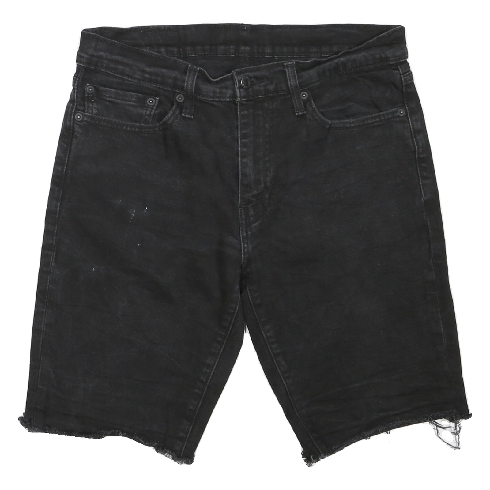 LEVI'S Mens Black Denim Cut-Off Shorts M W32 Casual Frayed Hem Denim Refurbished - N/A refurbished available on Cerqular