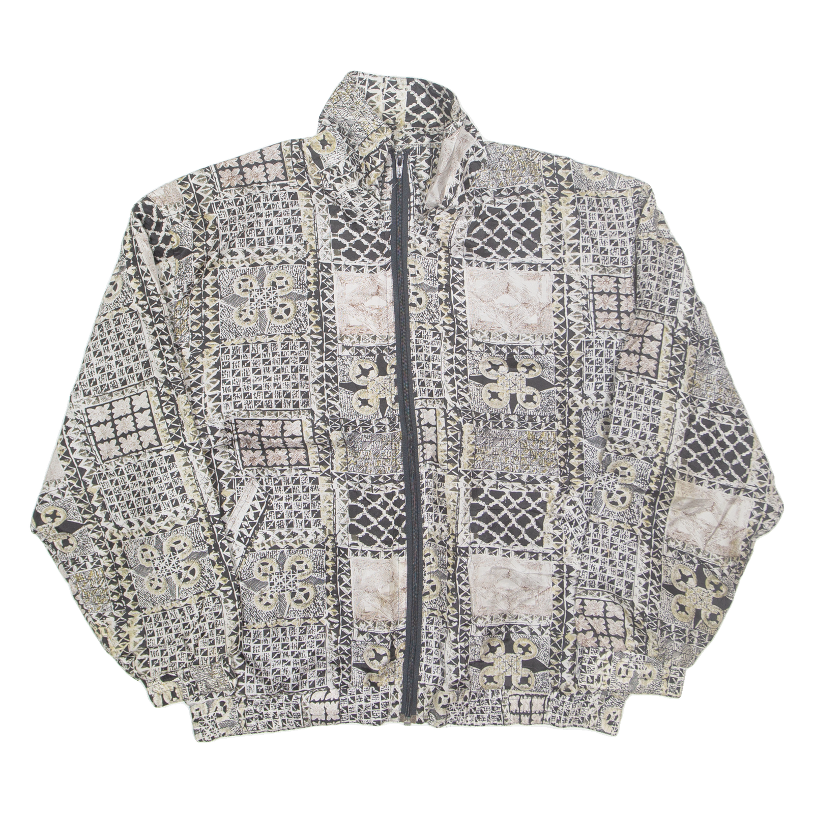 SIGNATURE Mens Track Jacket Black Silk Crazy Pattern M Refurbished - N/A refurbished available on Cerqular