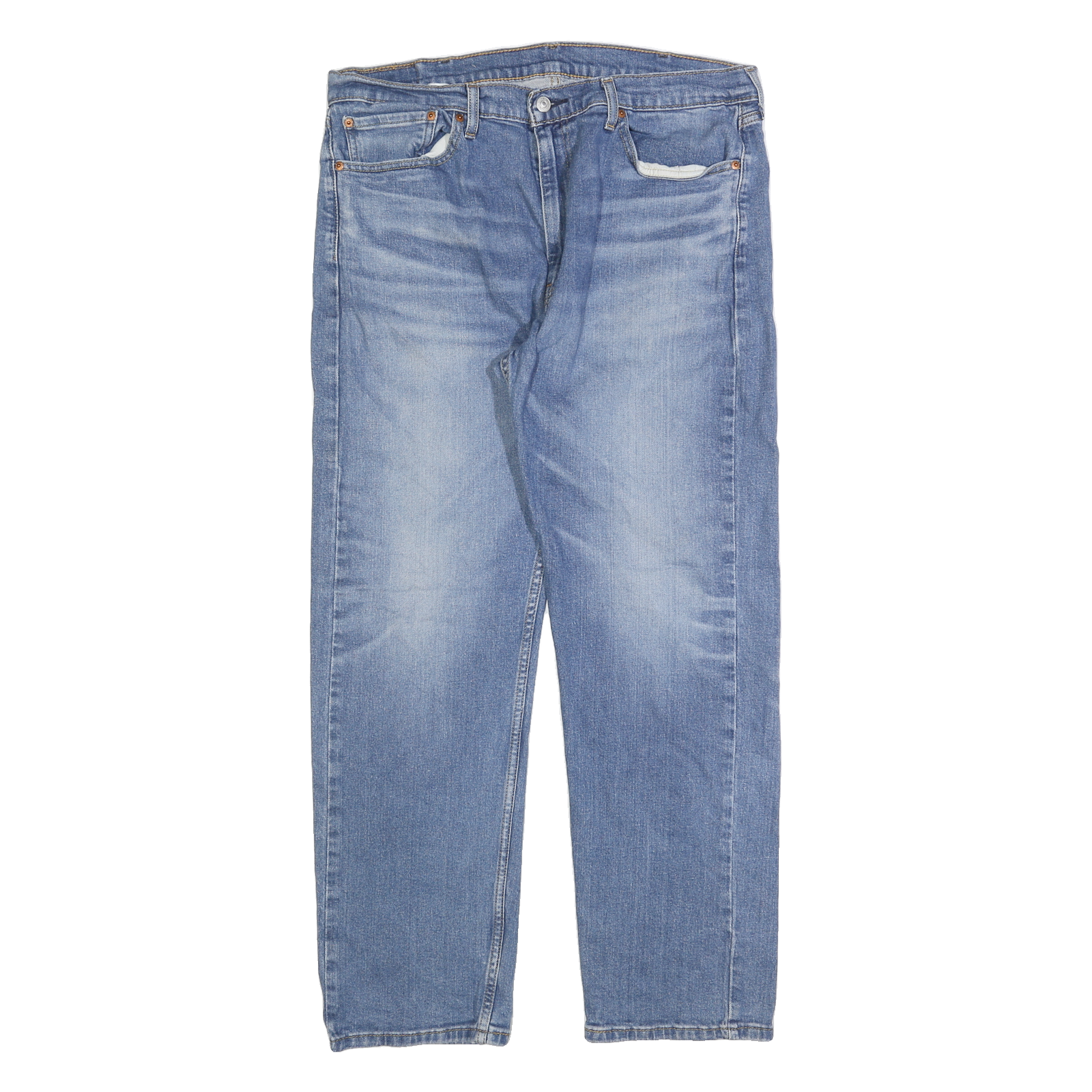 LEVI'S 505 Mens Jeans Blue Regular Straight Denim Medium W38 L32 Classic Fit Refurbished - N/A refurbished available on Cerqular