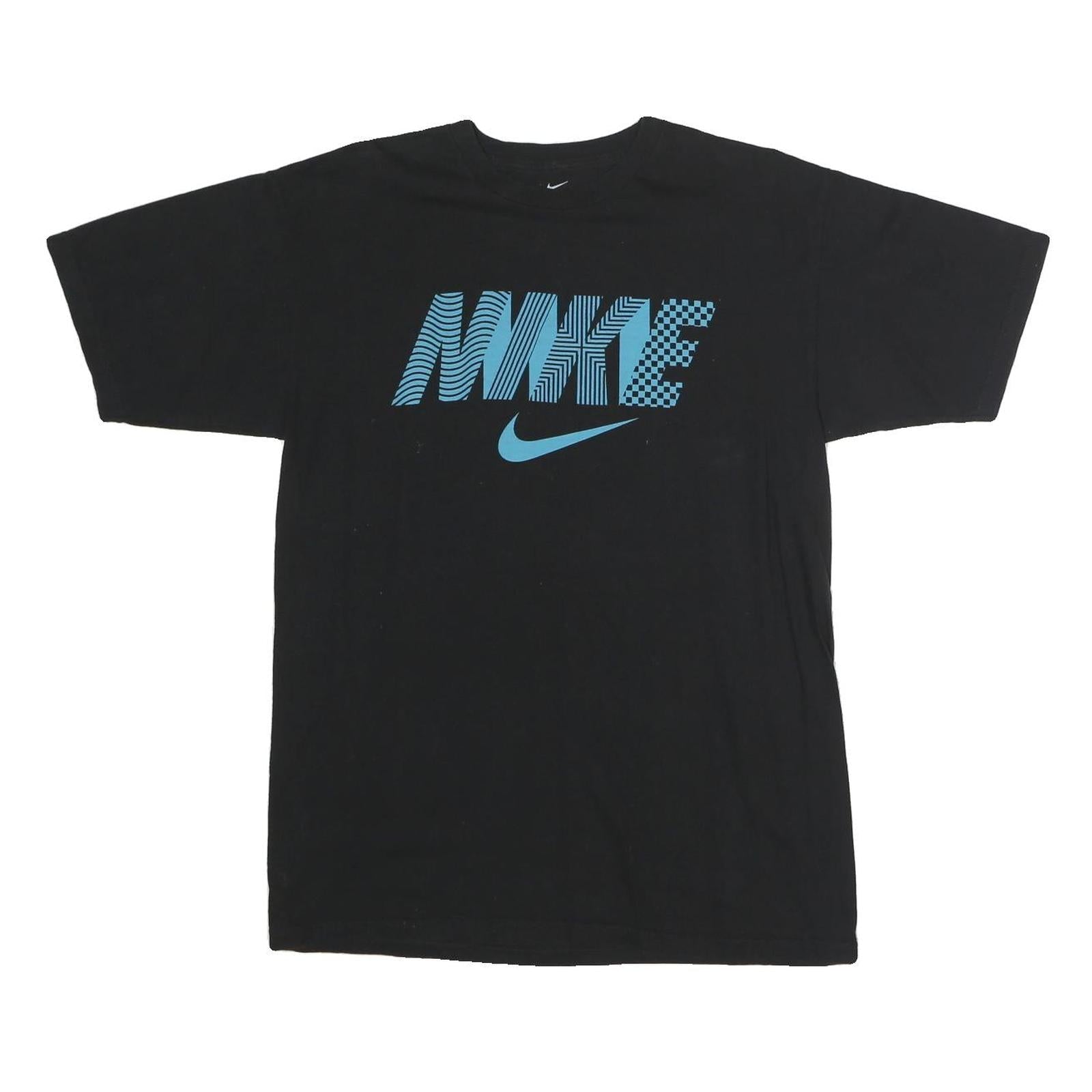 NIKE Mens Black Blue Graphic T-Shirt M Short Sleeve Crew Neck Cotton Casual Refurbished - N/A refurbished available on Cerqular