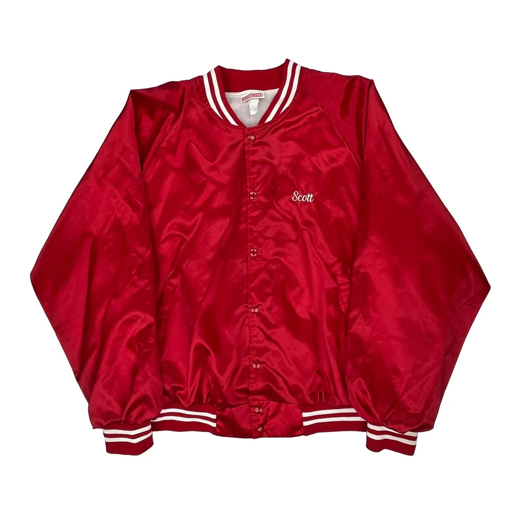 Warwick Little League Hartwell Varsity Jacket - 2XL Red Polyester Refurbished - Thrifted (note: this is a term often used to describe second- refurbished available on Cerqular