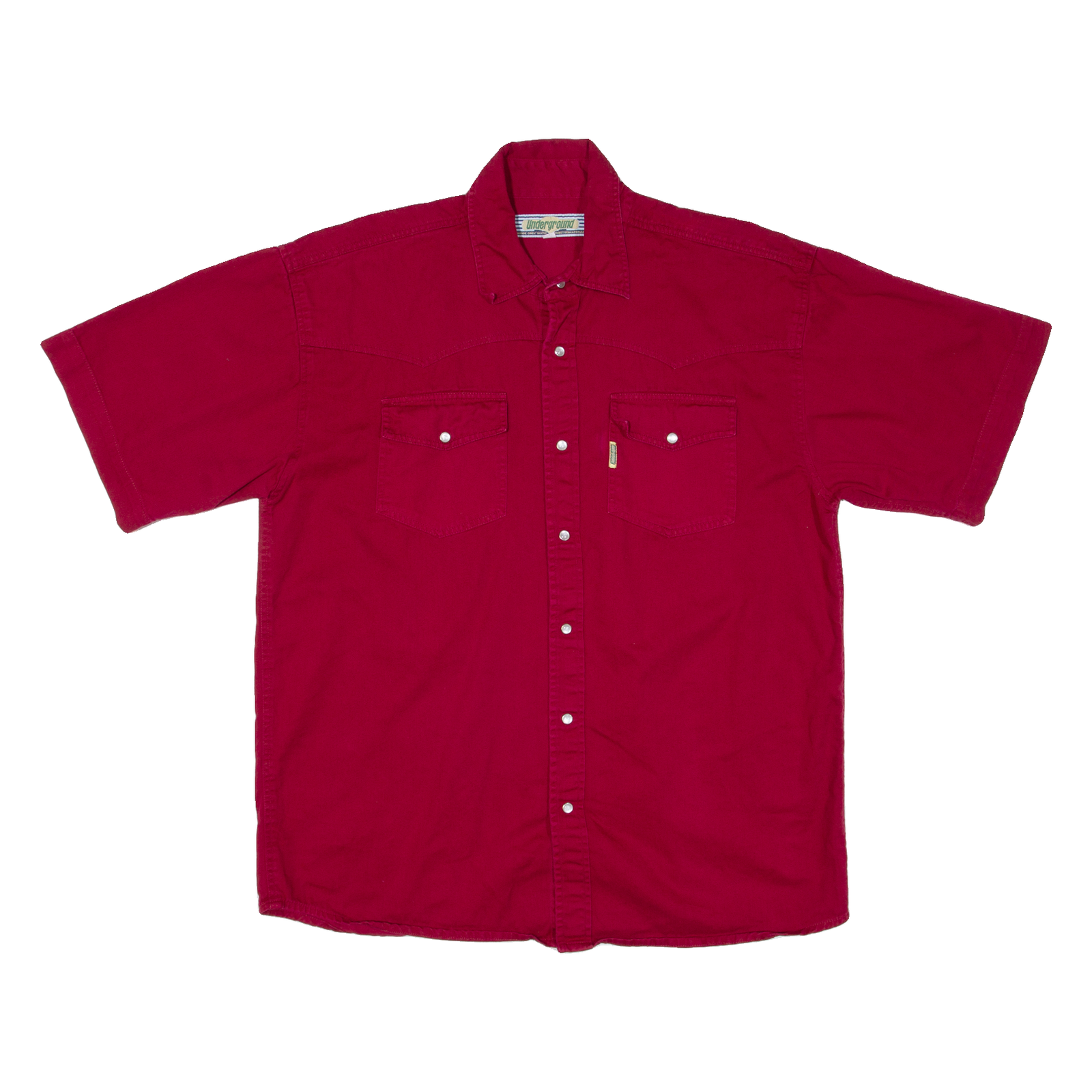 UNDERGROUND Mens Denim Shirt Red L Refurbished - N/A refurbished available on Cerqular