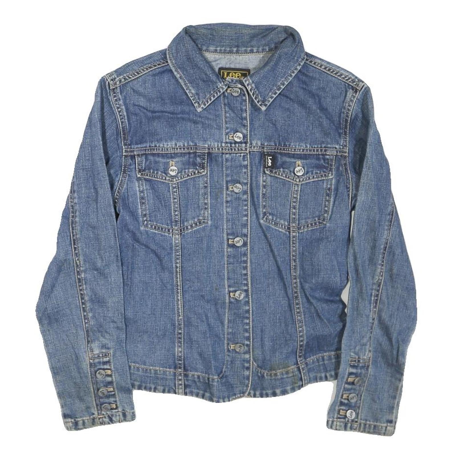LEE Womens Blue Denim Jacket S Cotton Blend Button Closure Classic Fit Casual Refurbished - N/A refurbished available on Cerqular