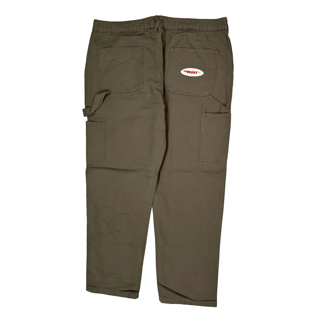 Lost Carpenter Trousers - 34W 30L Brown Cotton Refurbished - Thrifted (note: this is a term often used to describe second- refurbished available on Cerqular