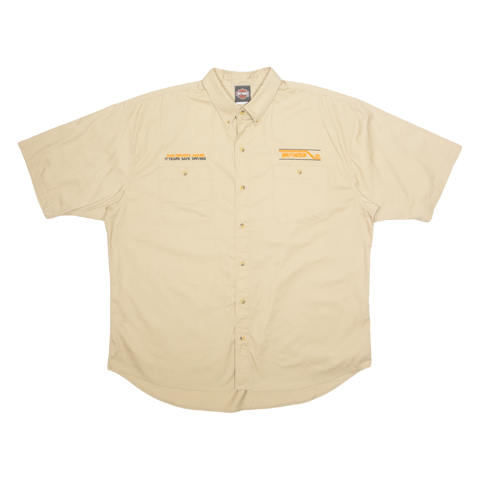 HARLEY DAVIDSON 2008 Driver's Award Mens Plain Shirt Brown 2XL Refurbished - N/A refurbished available on Cerqular