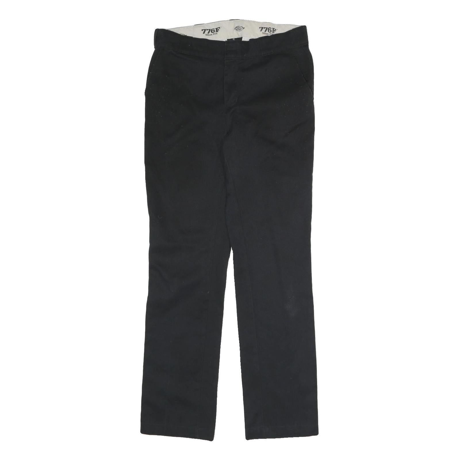 DICKIES Womens Cotton Blend Black Regular Straight Trousers W31 L30 Zip Closure Refurbished - N/A refurbished available on Cerqular