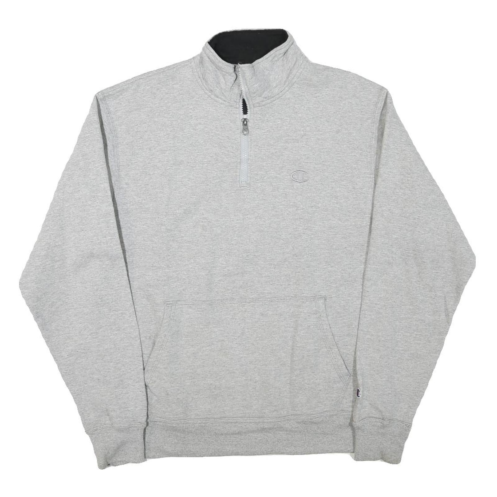 CHAMPION Mens Grey Half Zip M Cotton Blend Pullover Casual Sweatshirt Refurbished - N/A refurbished available on Cerqular