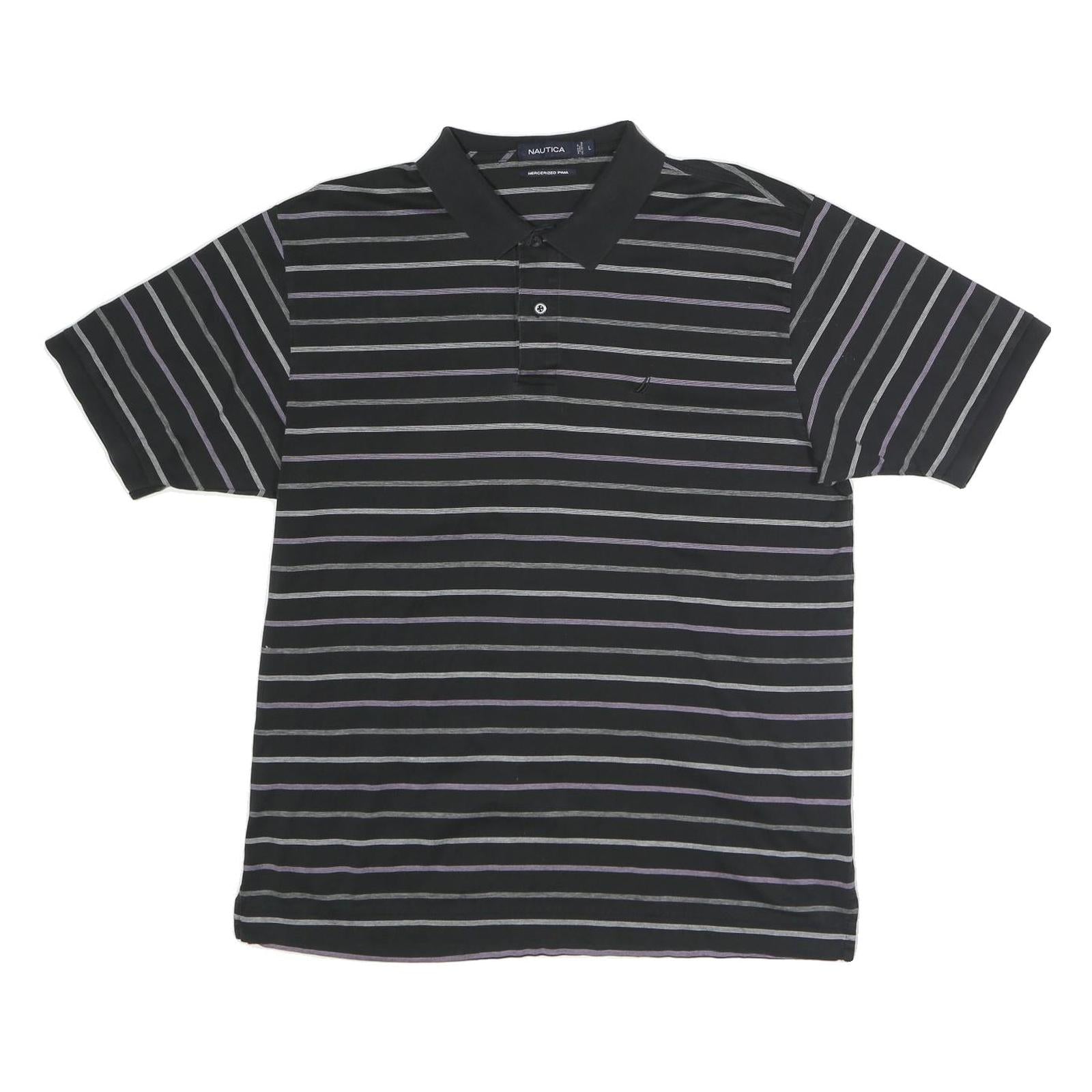 Buy NAUTICA Mens Black & Grey Stripe Short Sleeve Cotton Polo Shirt L Classic Fit Refurbished - $29.89 NAUTICA Mens Black & Grey Stripe Short Sleeve Cotton Polo Shirt L Classic Fit Refurbished - N/A refurbished available on Cerqular