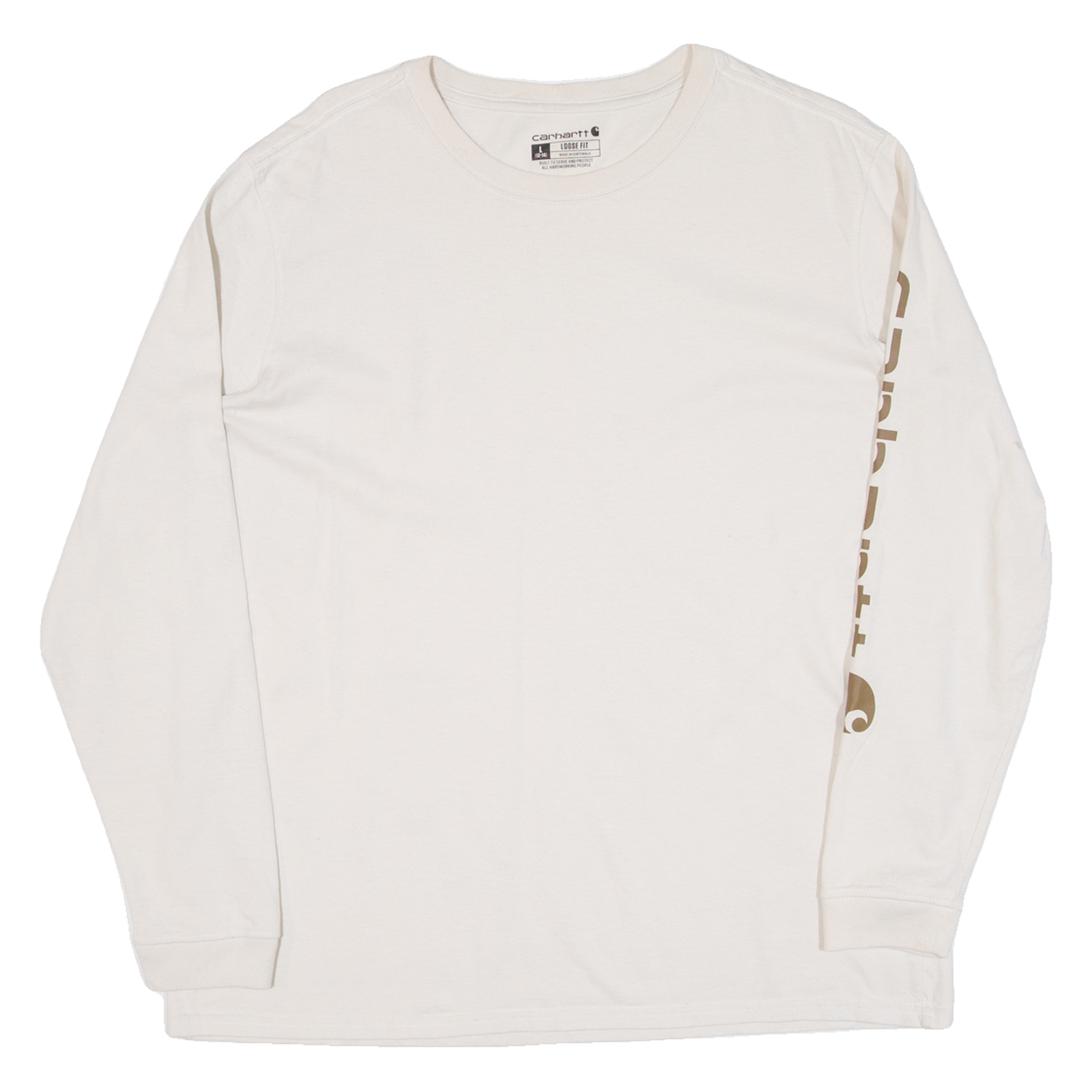 CARHARTT Loose Fit Womens T-Shirt Beige Long Sleeve L Refurbished - N/A refurbished available on Cerqular