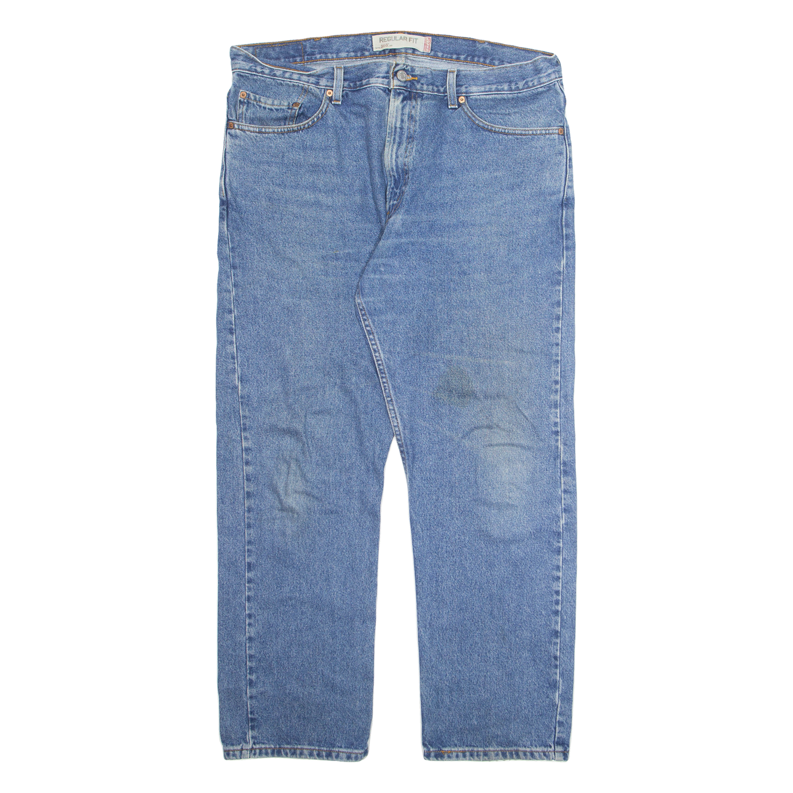 LEVI'S 505 Jeans Mens Blue Regular Straight Stone Wash W38 L30 Refurbished - N/A refurbished available on Cerqular
