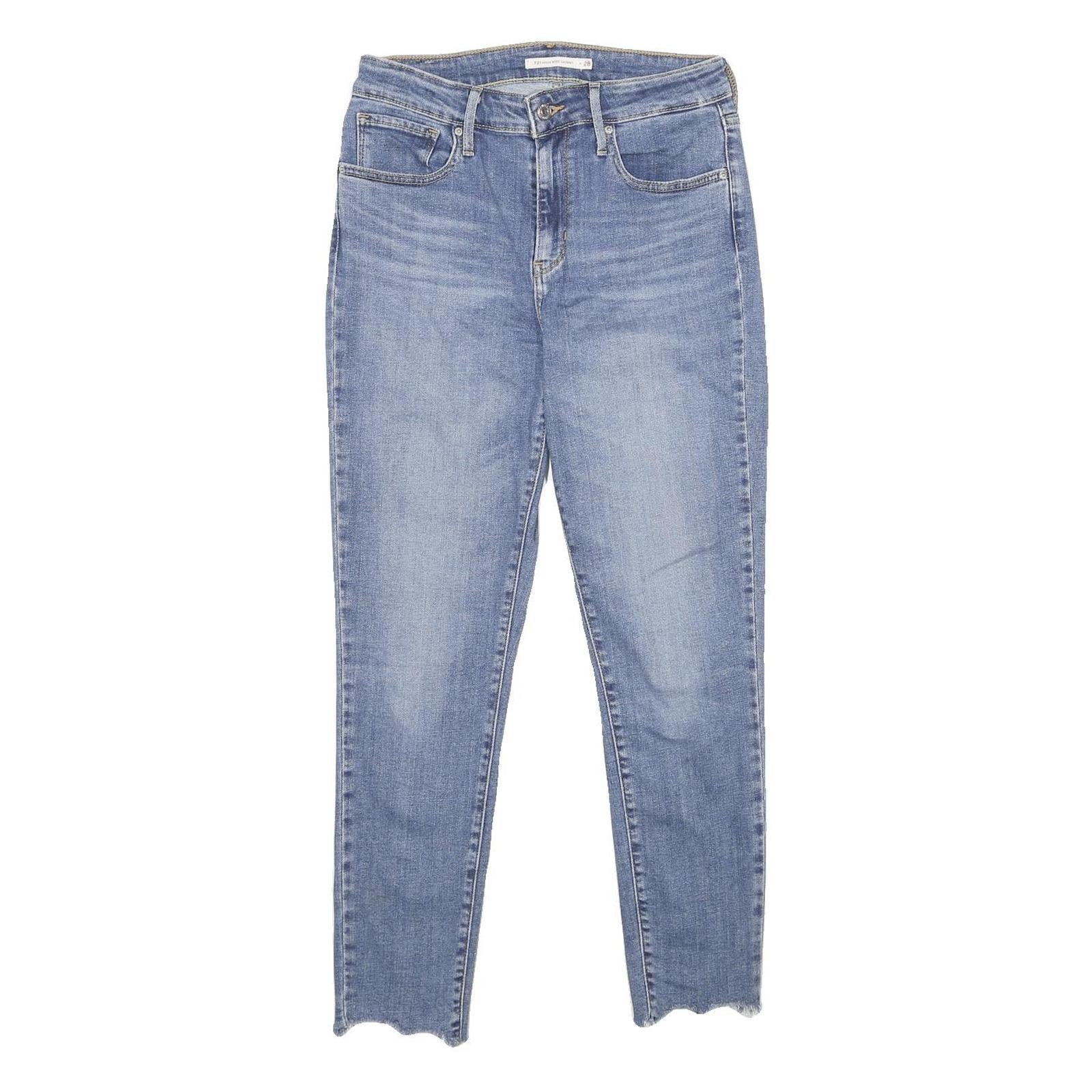 LEVI'S 721 High Rise Skinny Womens Jeans Blue Slim Denim W28 L27 Scalloped Hem Refurbished - N/A refurbished available on Cerqular