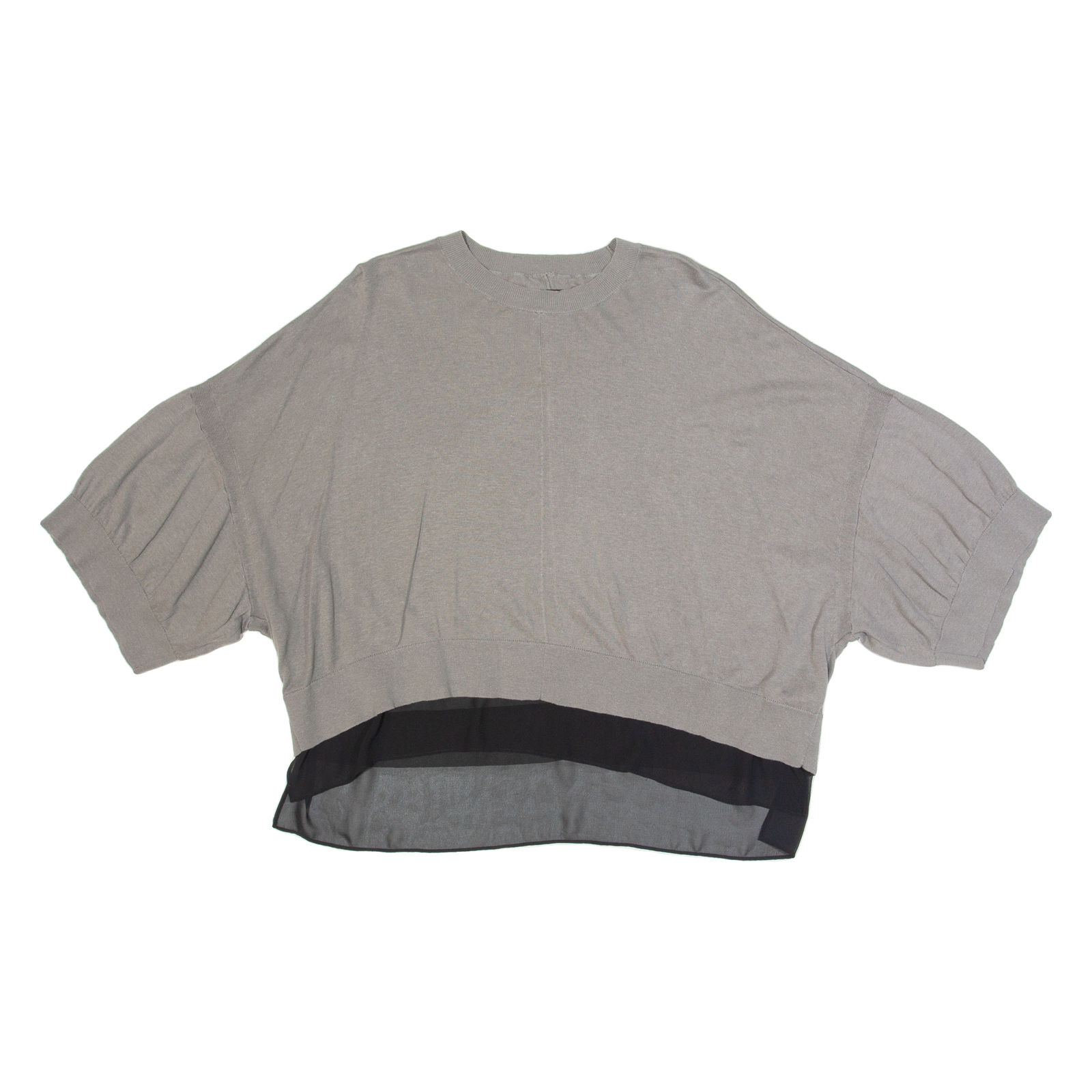 ALL SAINTS Relm Womens Jumper Grey Tight Knit Short Sleeve Linen L Refurbished - N/A refurbished available on Cerqular