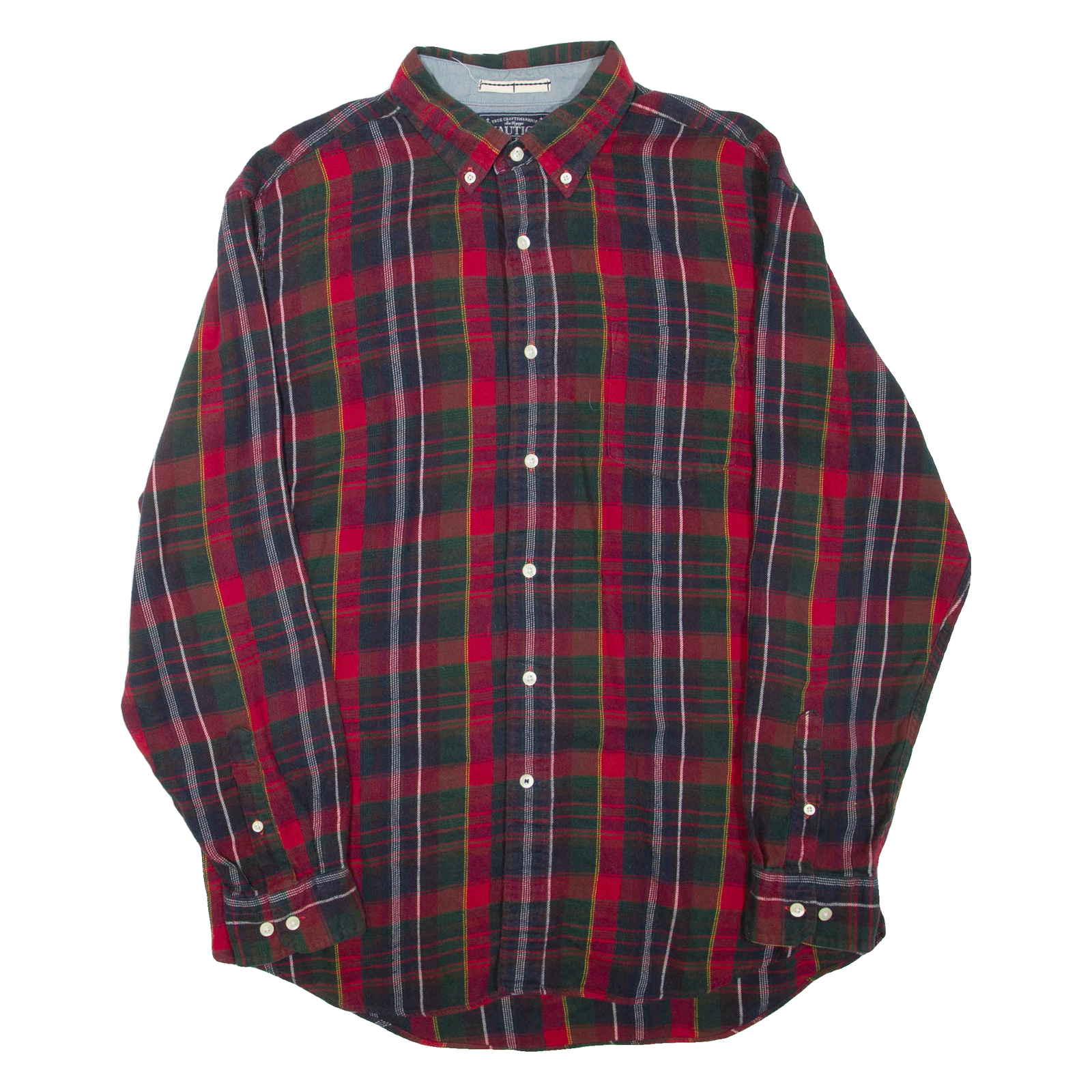 NAUTICA Mens Shirt Red Check Long Sleeve L Refurbished - N/A refurbished available on Cerqular