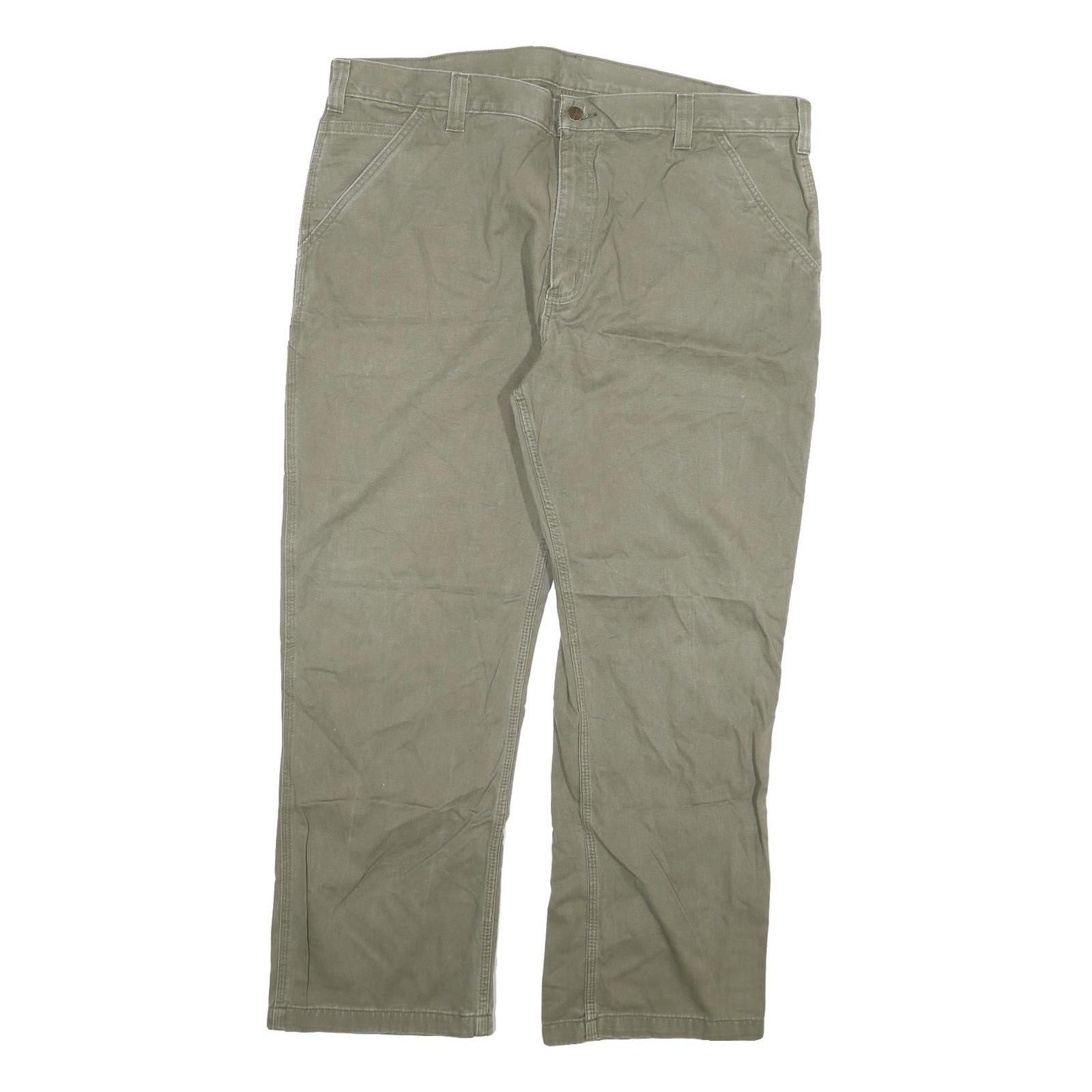 CARHARTT Mens Cotton Blend Beige Regular Straight Trousers W41 L28 Workwear Refurbished - N/A refurbished available on Cerqular