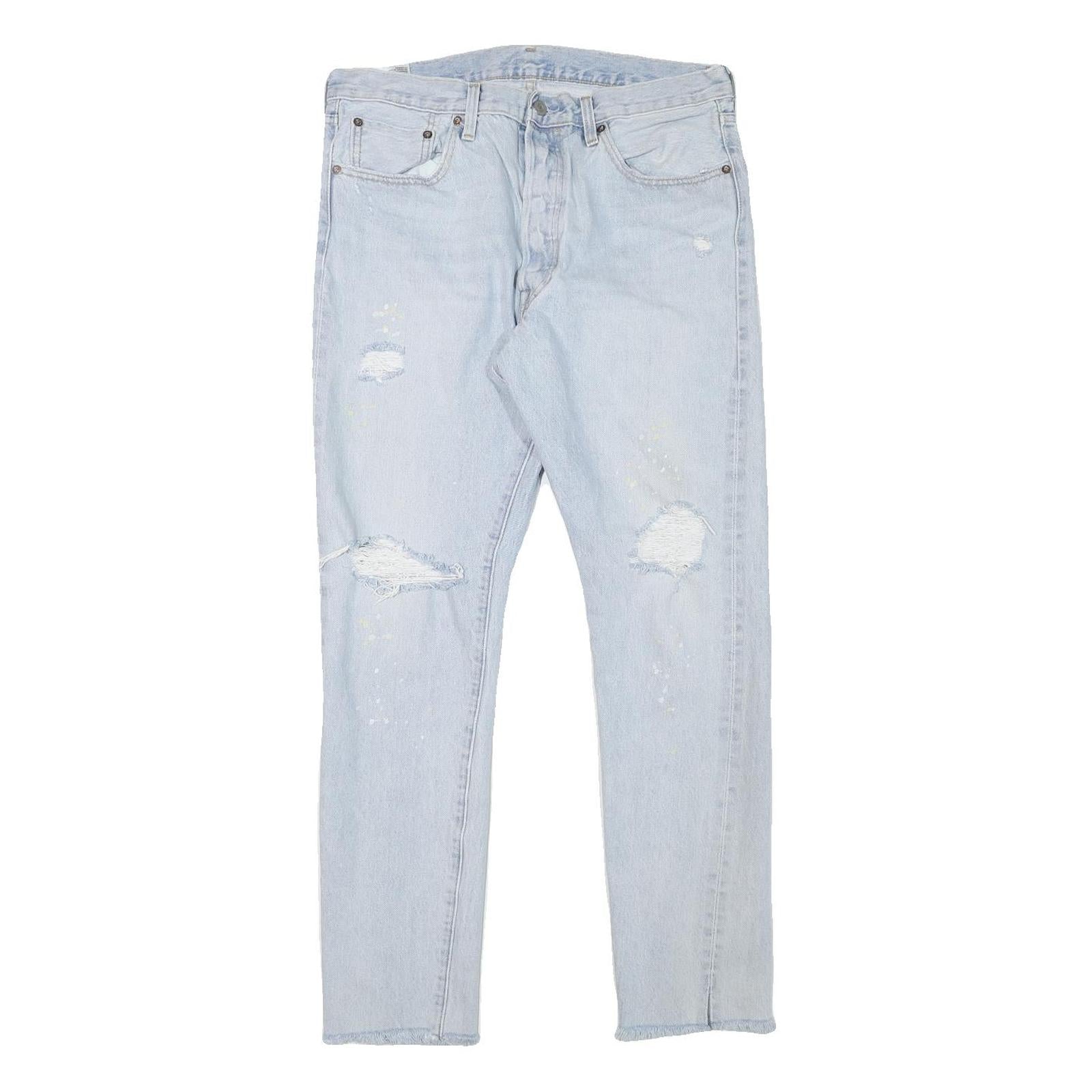 LEVI'S 501S Mens Jeans Slim Skinny Denim Light W32 L29 Distressed Ripped Refurbished - N/A refurbished available on Cerqular