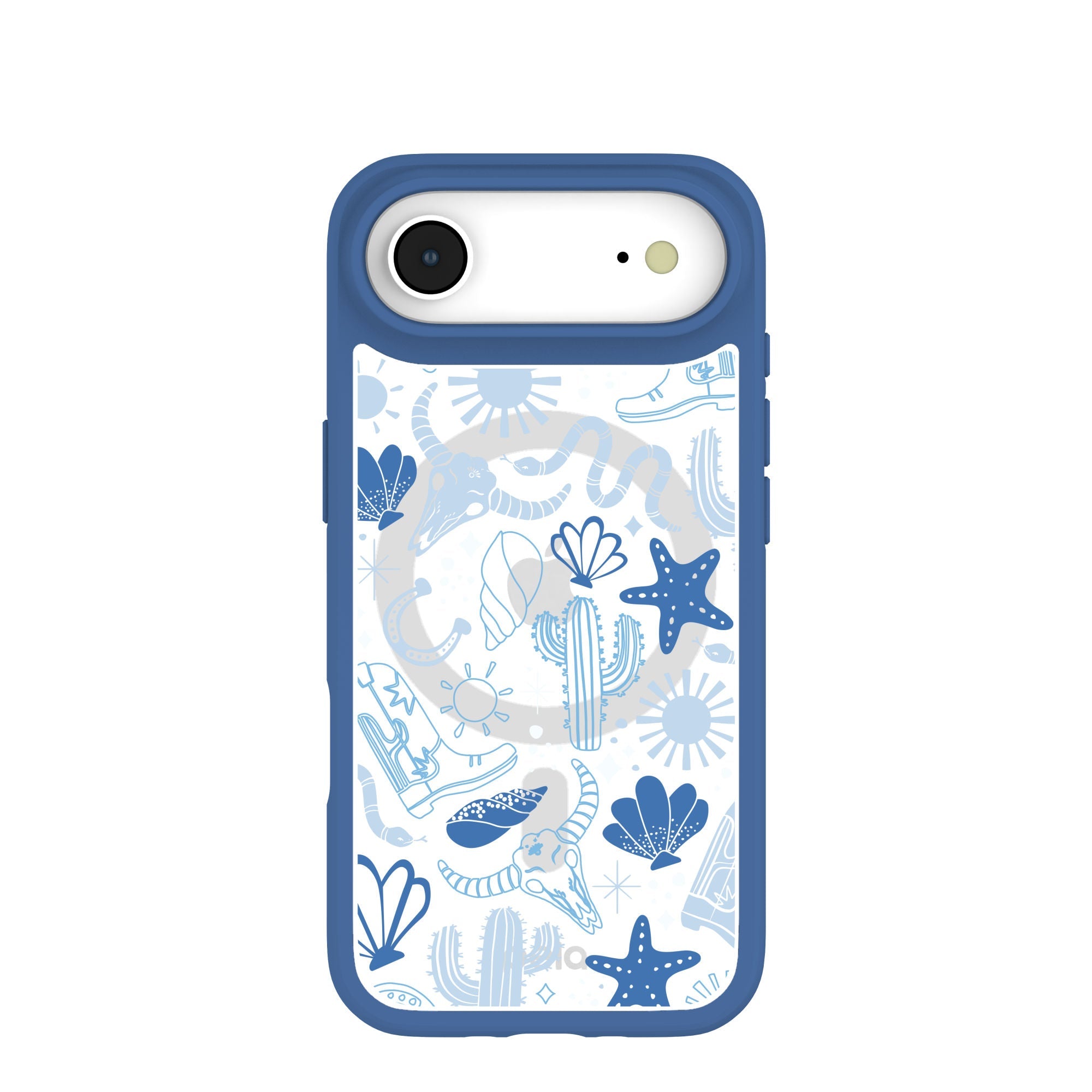Clear Sea and Saddle iPhone Air Case With True Blue Ridge (MagSafe included) Refurbished - Pela Case refurbished available on Cerqular