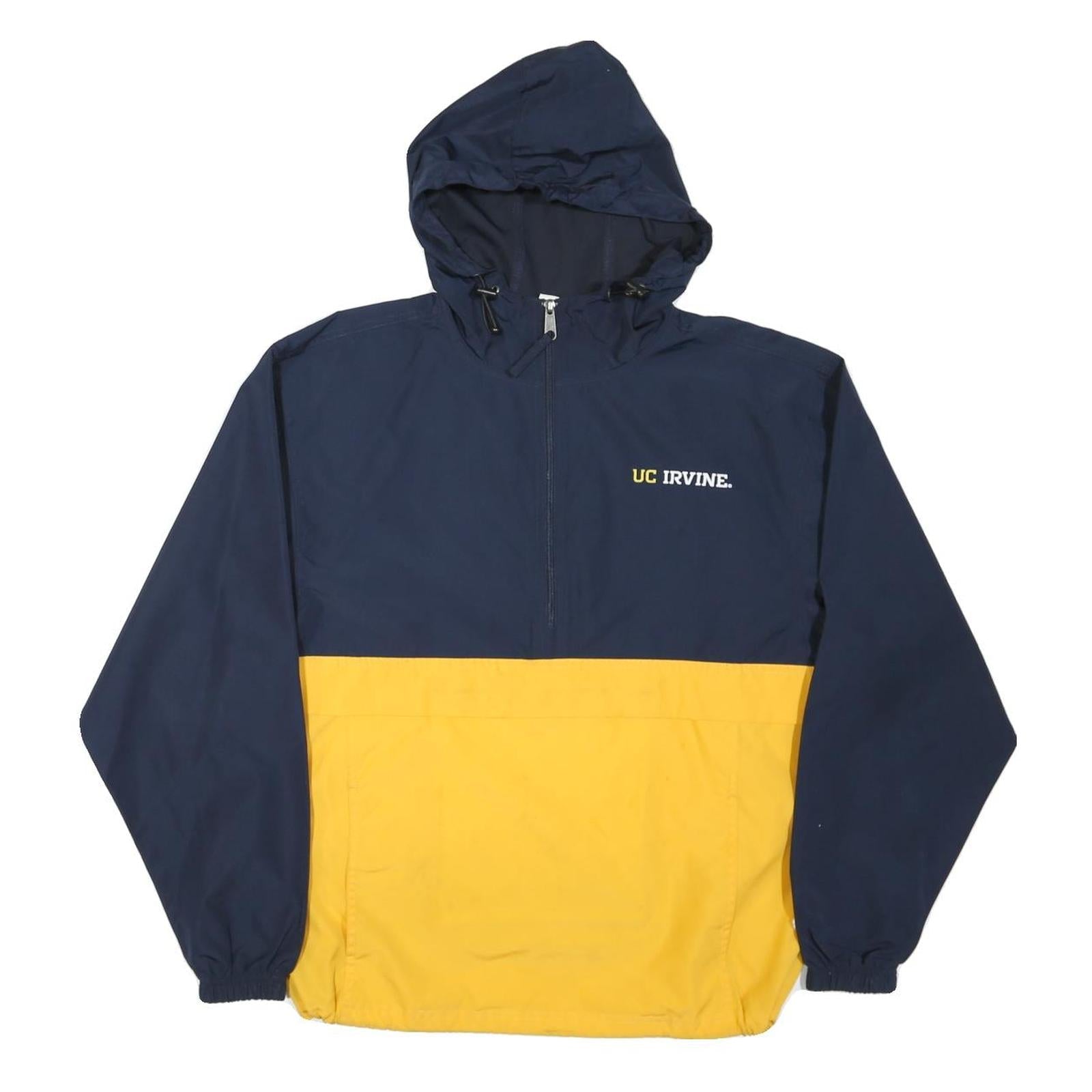 CHAMPION Mens Navy & Yellow UC Irvine Zip Hooded Nylon Jacket S Lightweight Refurbished - N/A refurbished available on Cerqular