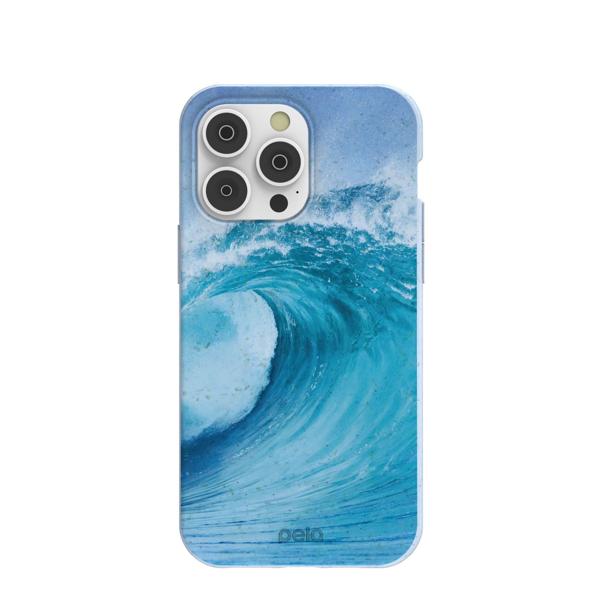 Powder Blue Big Wave iPhone 14 Pro Max Case Refurbished - Pela Case refurbished available on Cerqular
