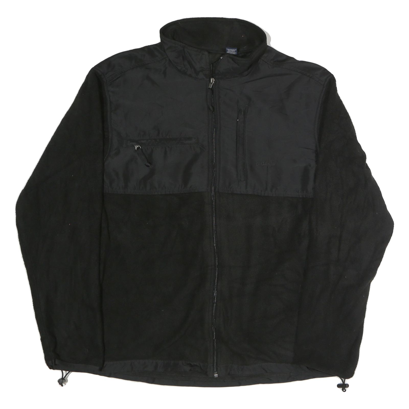 CHAPS Womens Black Polyester Zip Jacket XL Fleece Outdoor Casual Warm Refurbished - N/A refurbished available on Cerqular