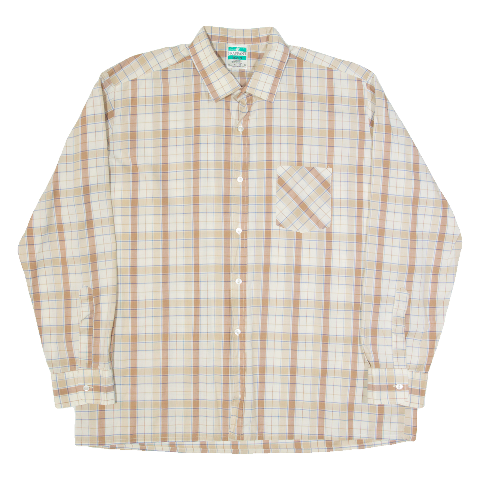 FRAPPANT Mens Shirt Brown 90s Check Long Sleeve XL Refurbished - N/A refurbished available on Cerqular
