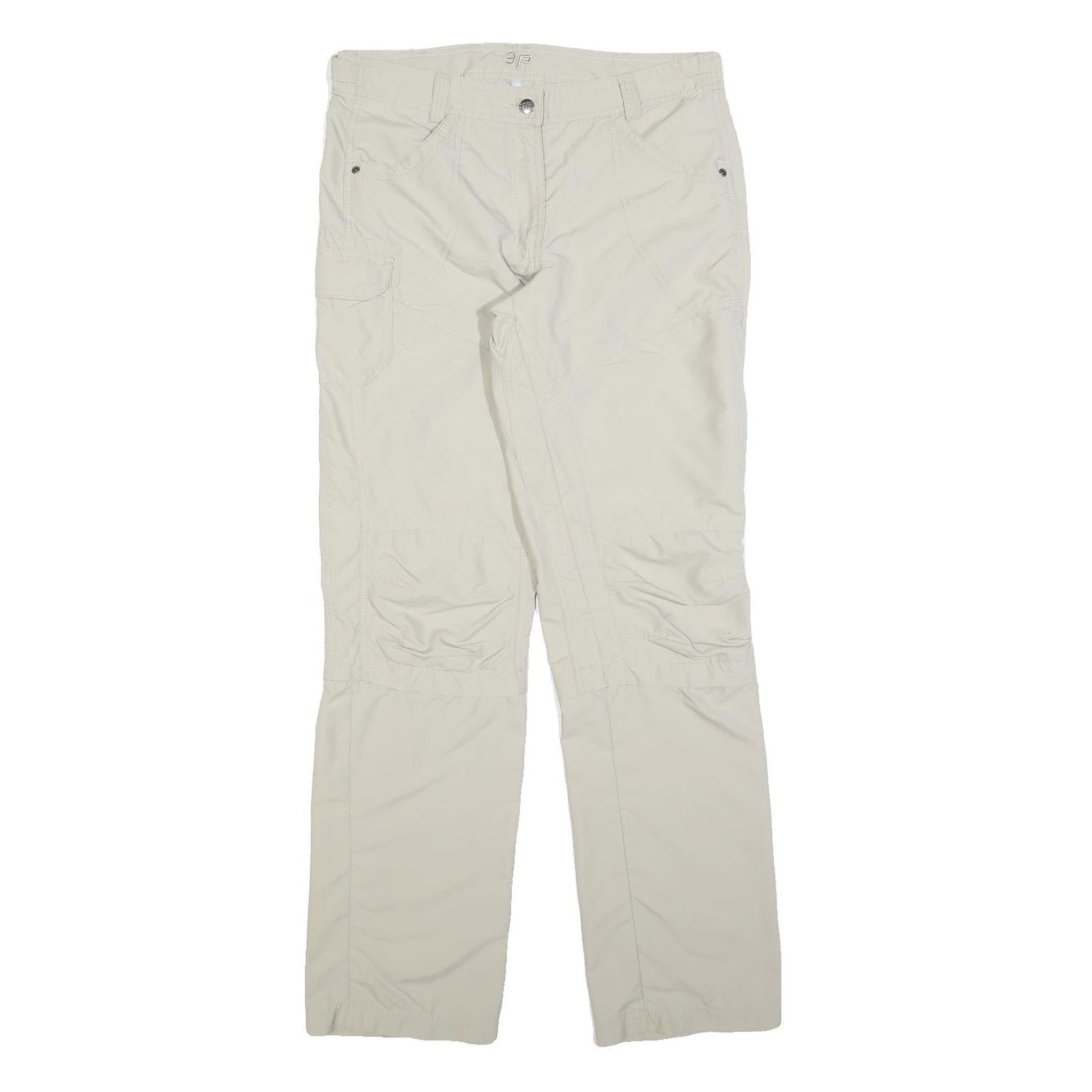 EP Womens Polyester Blend Cream Regular Fit Straight Leg Trousers W32 L32 Casual Refurbished - N/A refurbished available on Cerqular