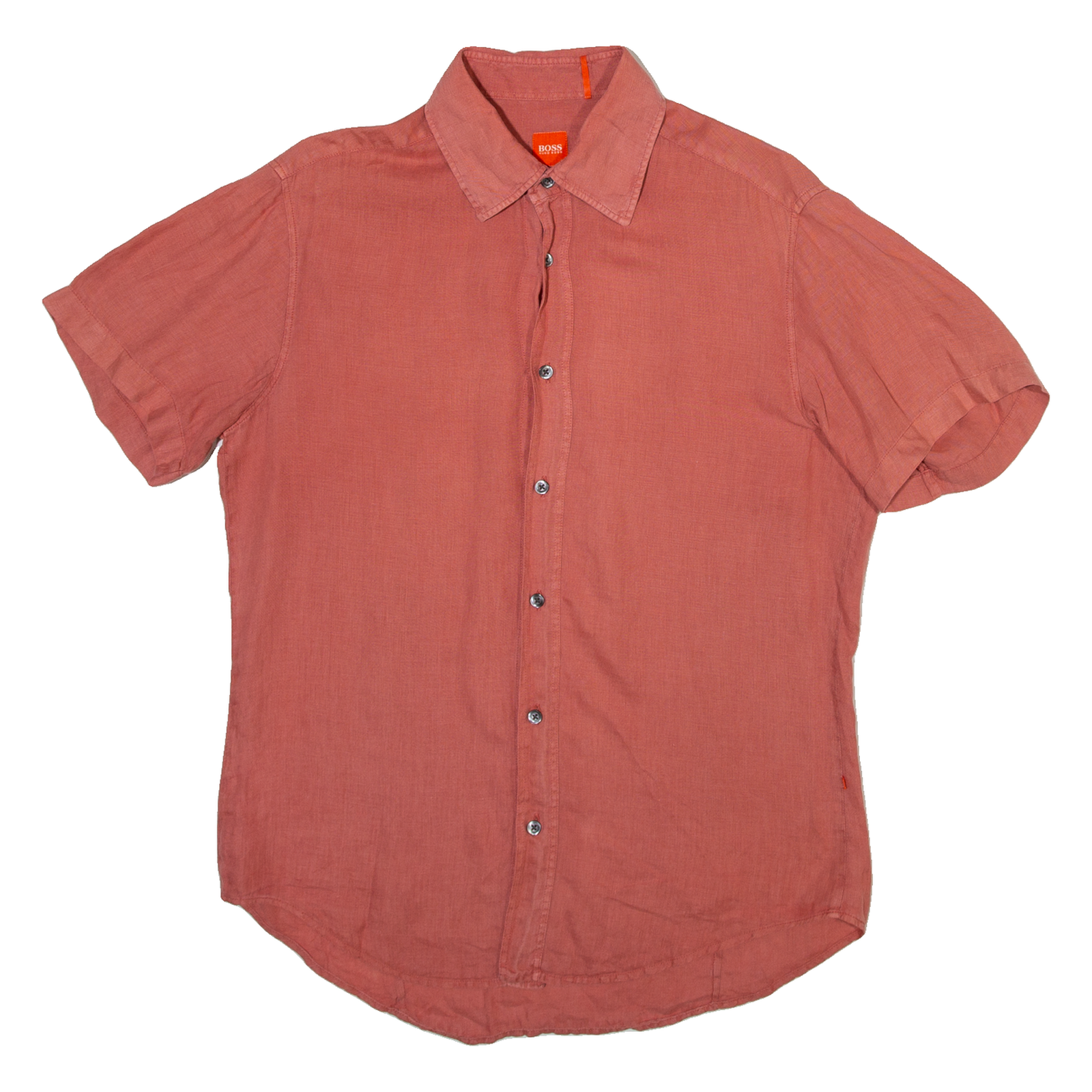 BOSS Mens Plain Shirt Orange M Refurbished - N/A refurbished available on Cerqular