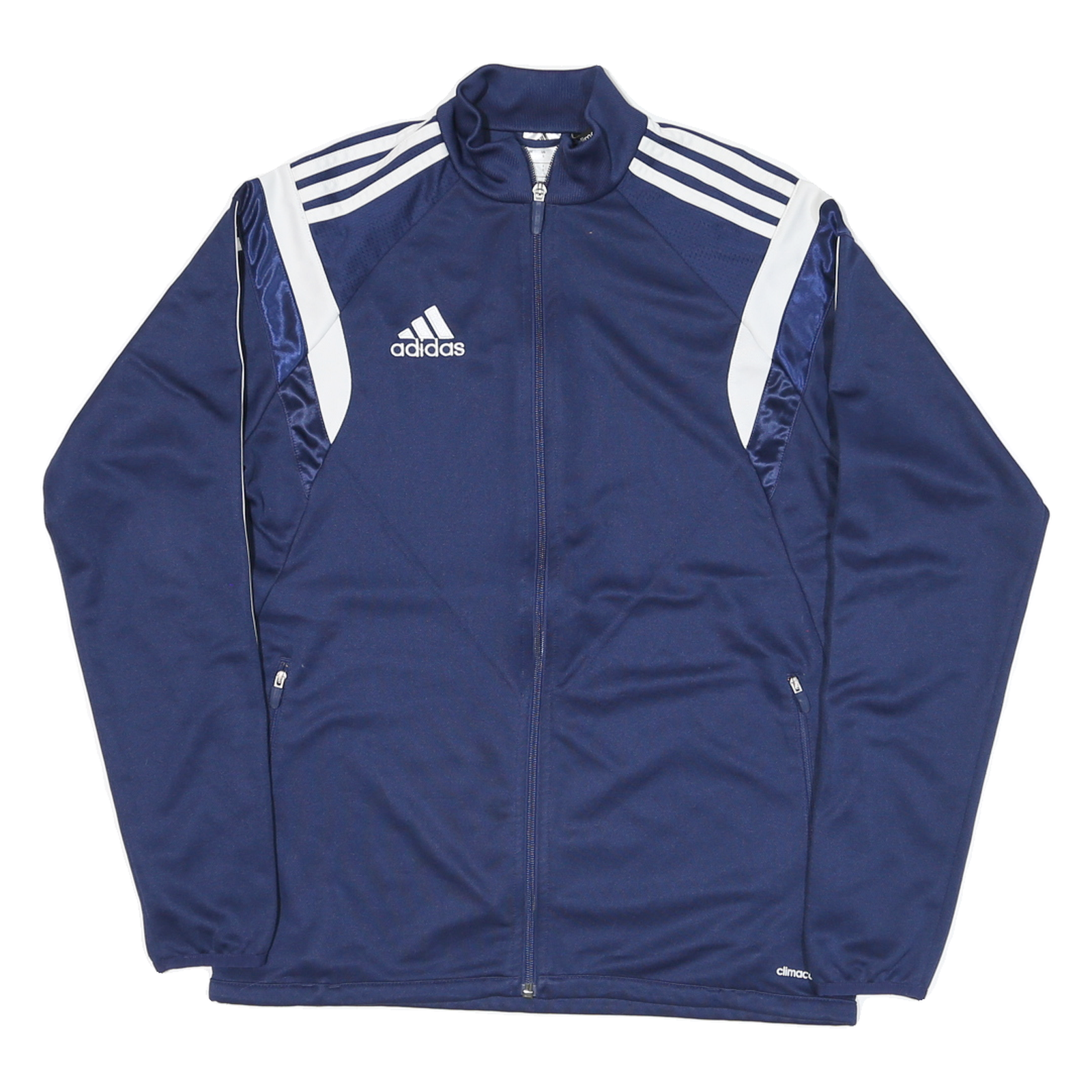 ADIDAS Mens Blue & White Zip Polyester Blend Jacket S Sports Track Top Refurbished - N/A refurbished available on Cerqular