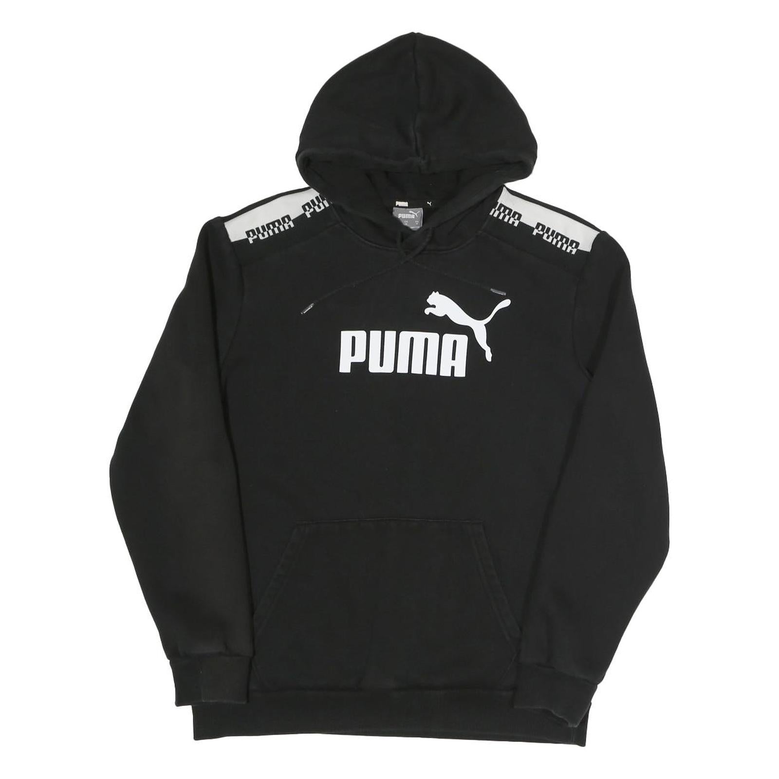 PUMA Mens Black Hoodie M Cotton Blend Pullover Drawstring Hooded Sweatshirt Refurbished - N/A refurbished available on Cerqular