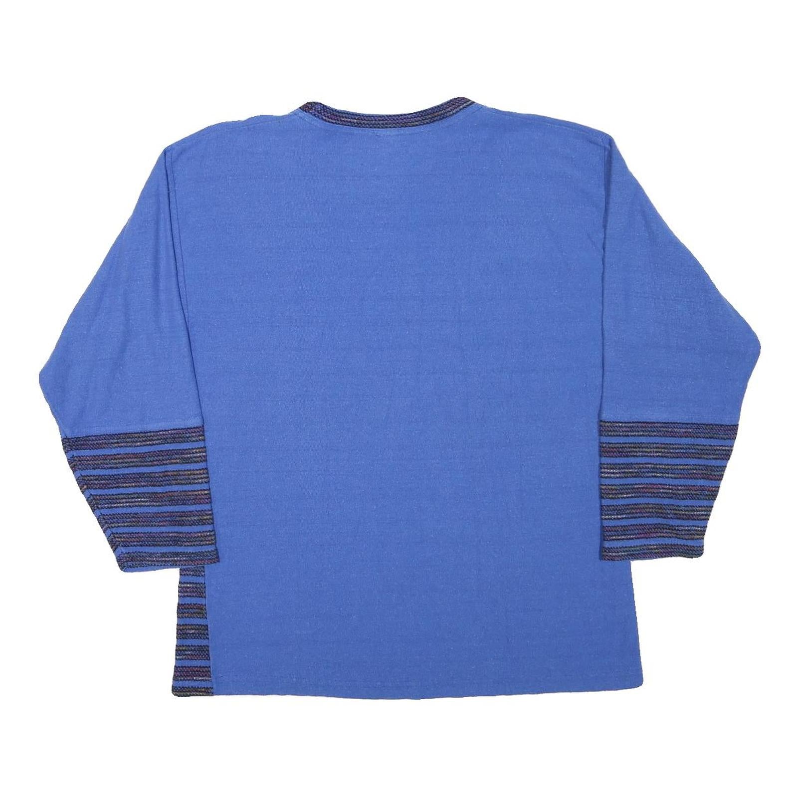 Mens Blue Sweatshirt XL Cotton Blend Crew Neck Long Sleeve Casual Pullover Refurbished - N/A refurbished available on Cerqular