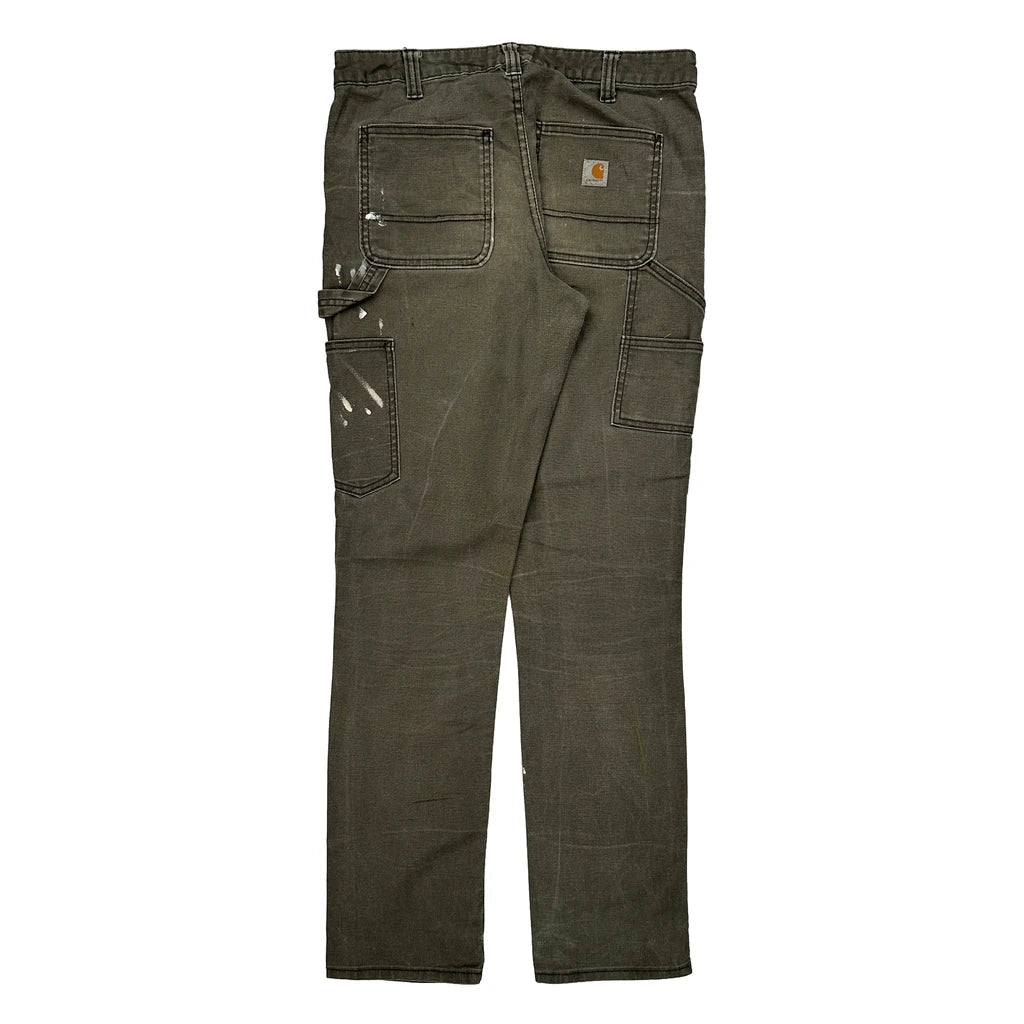Carhartt Slim Fit Carpenter Trousers - 30W UK 10 Grey Cotton Blend Refurbished - Thrifted (note: this is a term often used to describe second- refurbished available on Cerqular