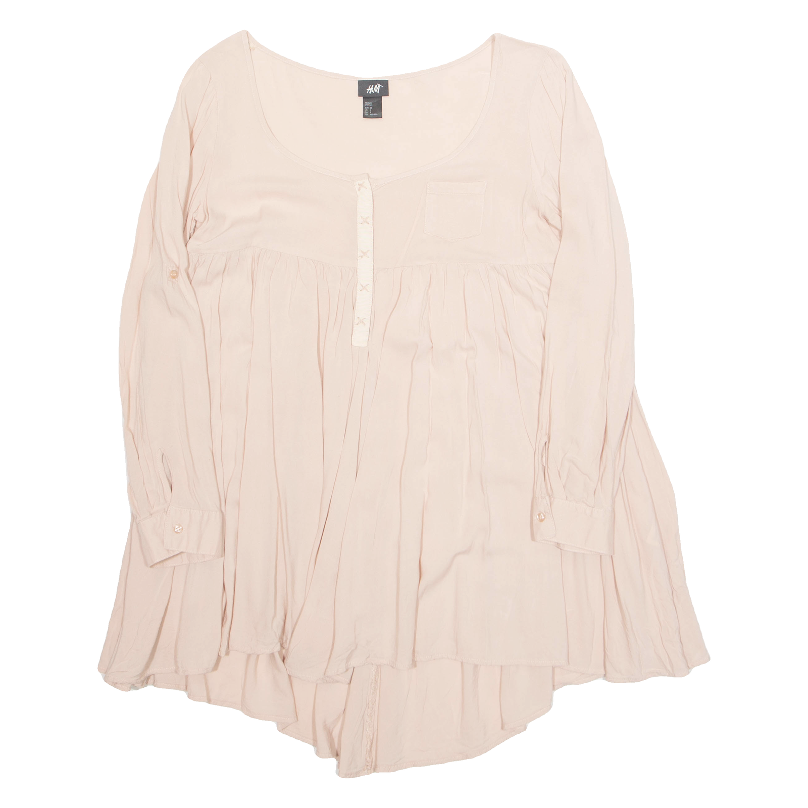 H&M Womens Blouse Pink Long Sleeve S Refurbished - N/A refurbished available on Cerqular