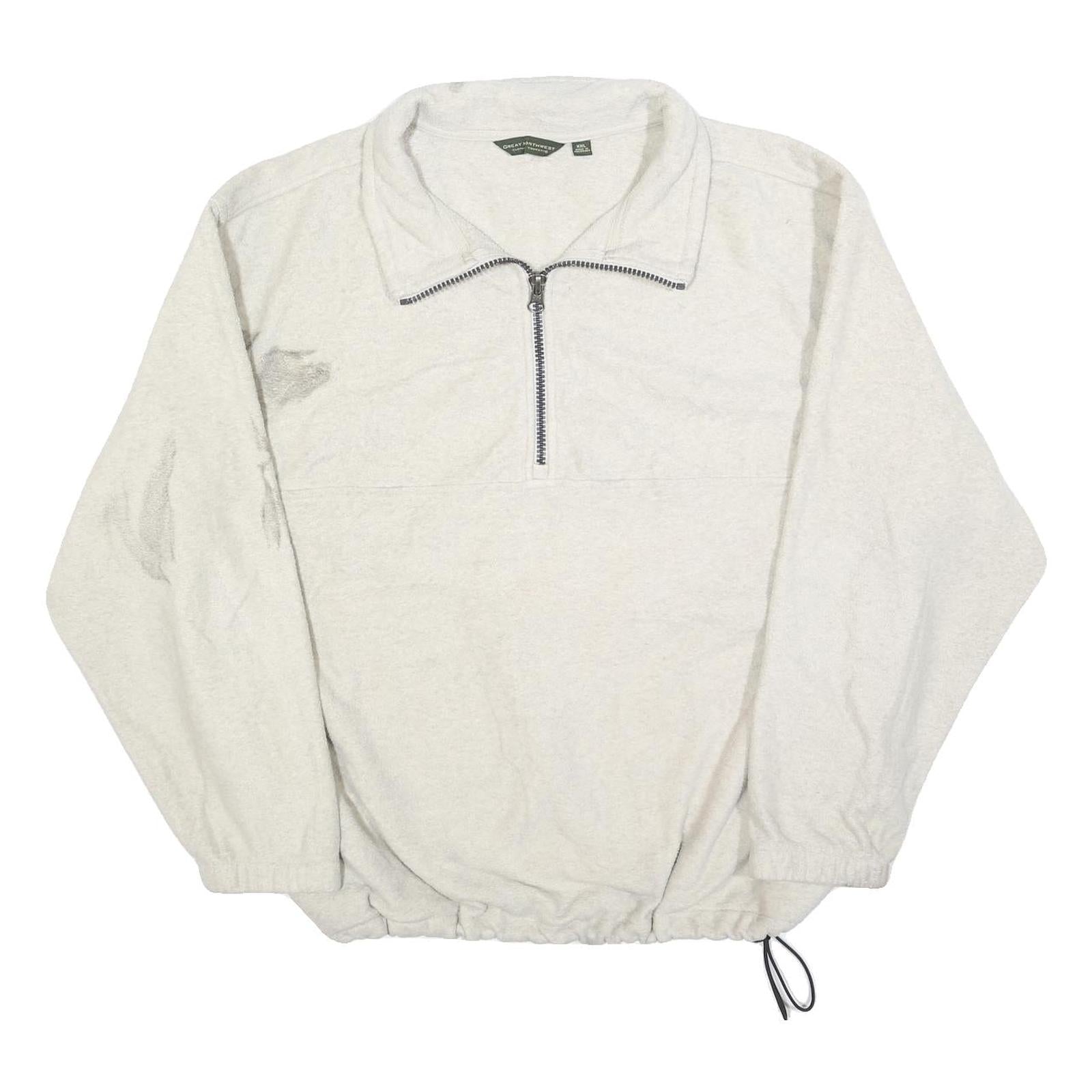 GREAT NORTH WEST Mens Cream Plain Polyester Blend Pullover Jumper 2XL Casual Refurbished - N/A refurbished available on Cerqular