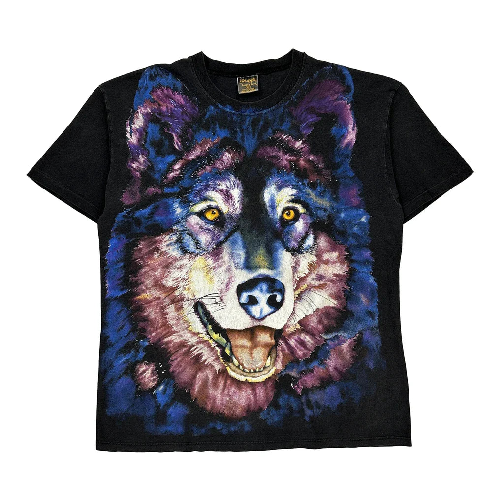 Touch Of Gold Single Stitch T-Shirt - XL Black Cotton Refurbished - Thrifted (note: this is a term often used to describe second- refurbished available on Cerqular