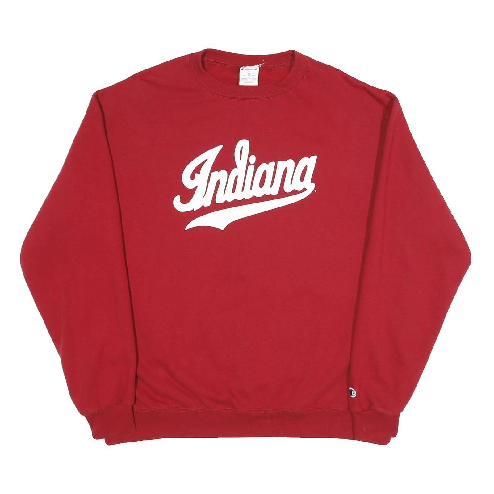 CHAMPION Mens Red Indiana Crew Neck XL Cotton Blend Sweatshirt Refurbished - N/A refurbished available on Cerqular