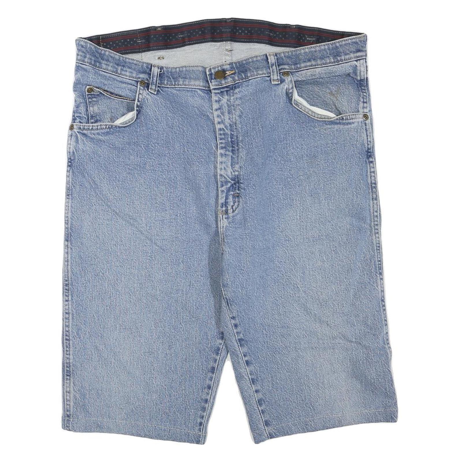 WRANGLER Mens Shorts Blue Denim XL W38 Classic Fit Casual Cotton Blend Refurbished - N/A refurbished available on Cerqular