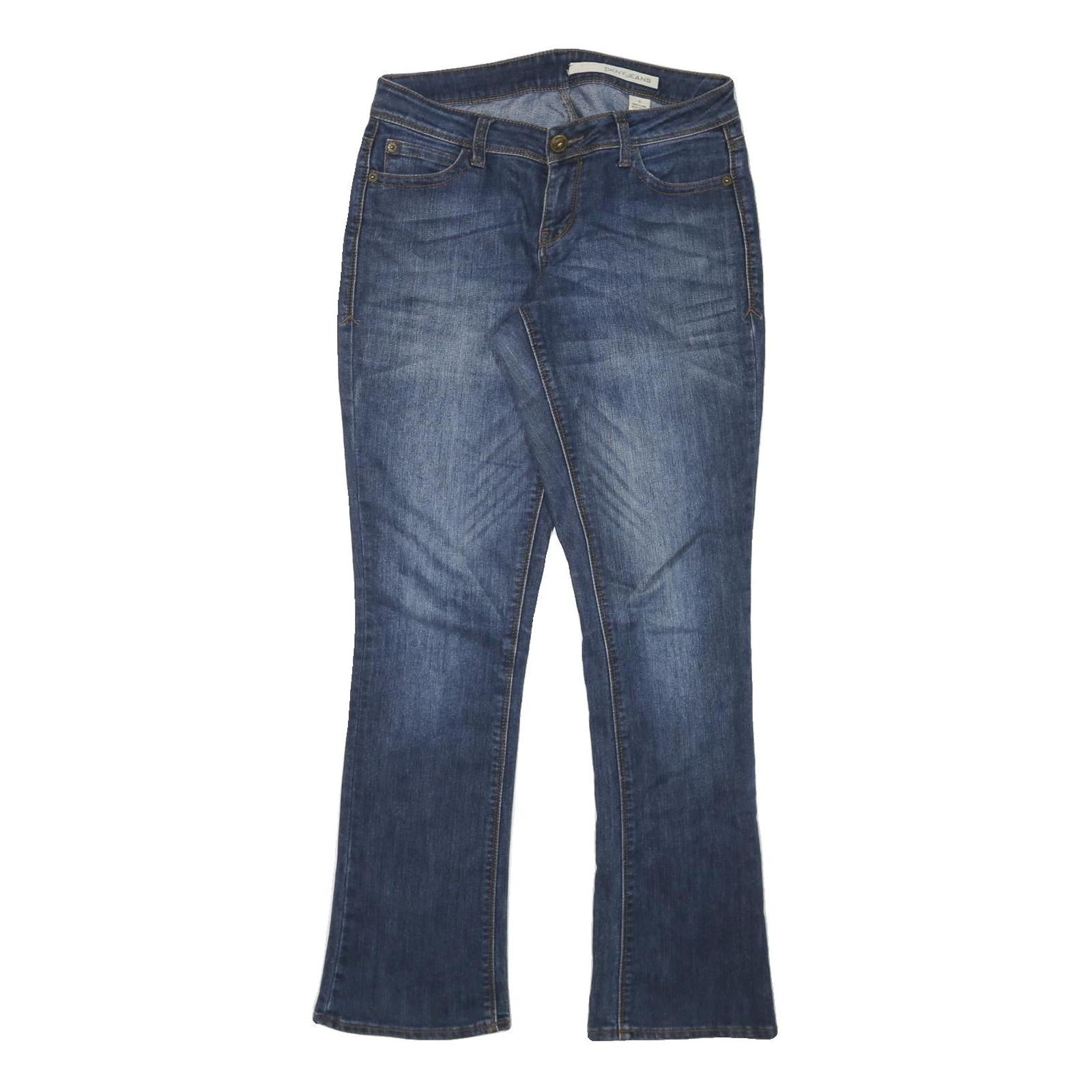 DKNY Womens Blue Regular Bootcut Denim Light W30 L31 Classic Zip Jeans Refurbished - N/A refurbished available on Cerqular