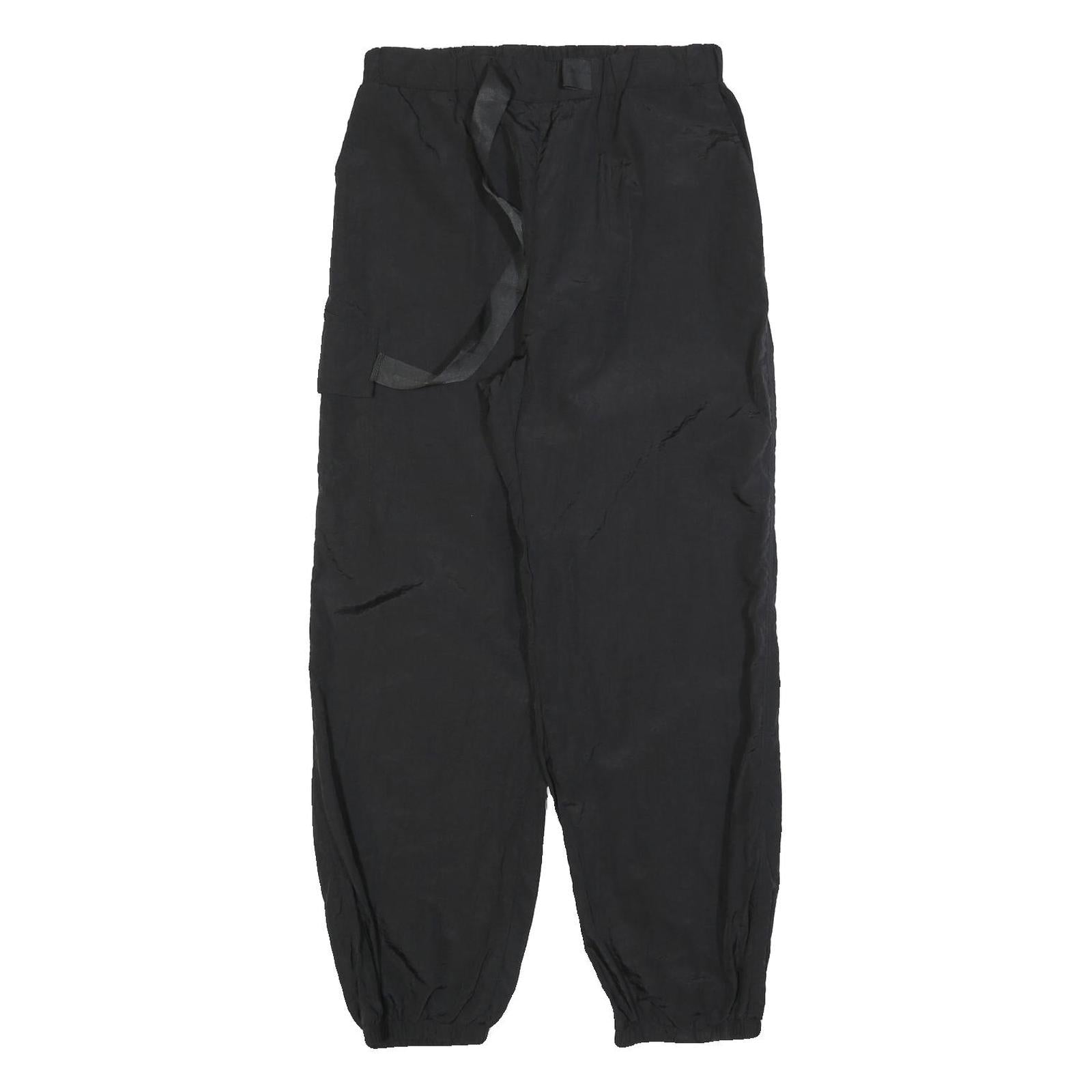 Womens Black Joggers M W28 L30 Relaxed Tapered Polyester Blend with Elastic Refurbished - N/A refurbished available on Cerqular